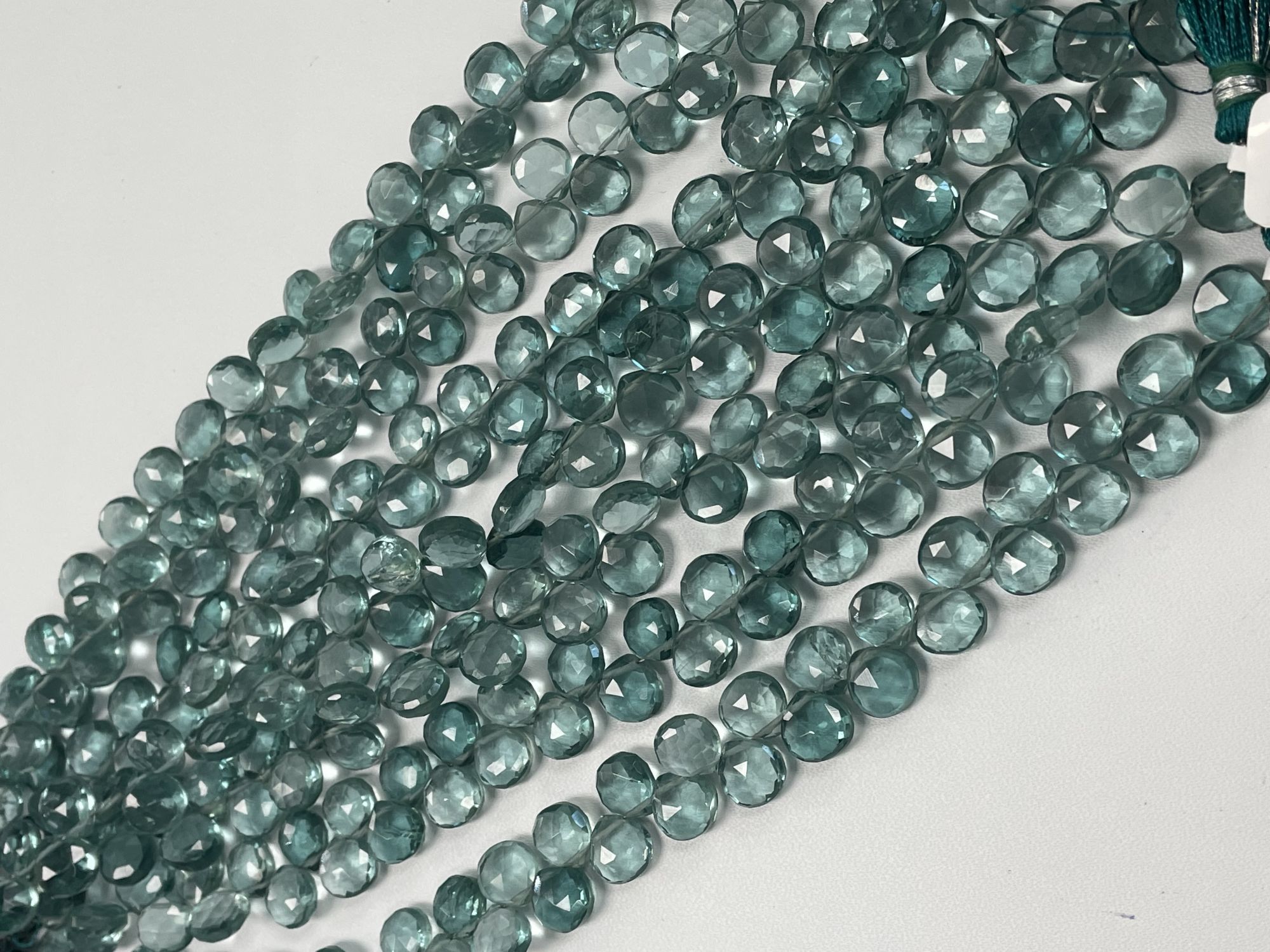 Teal Hydro Quartz Heart Faceted