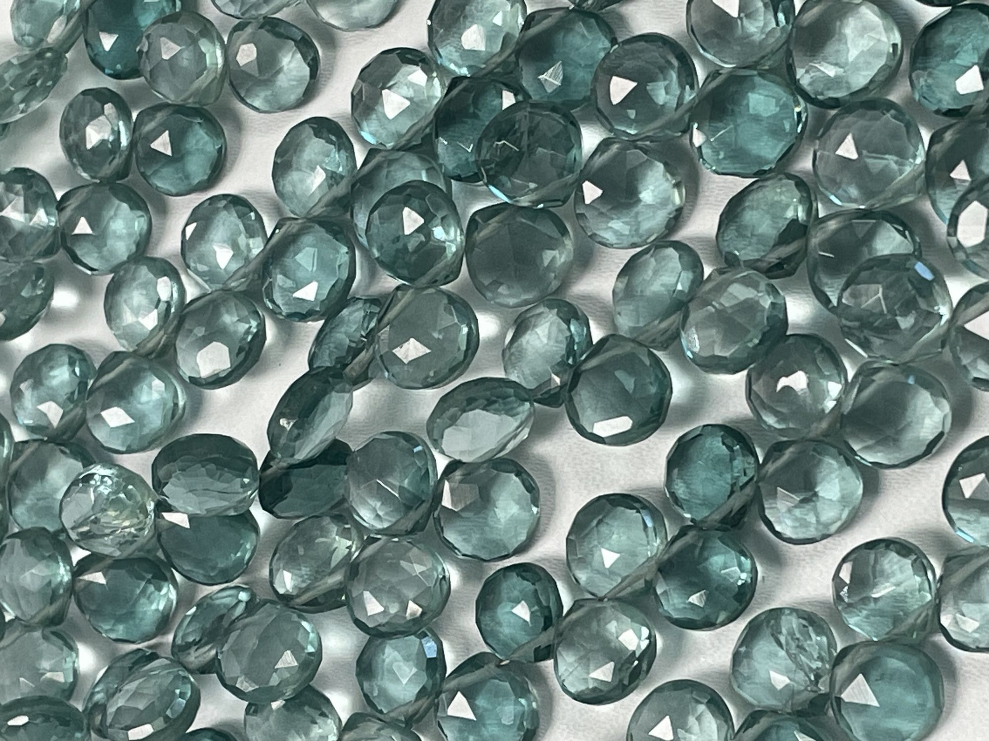 Teal Hydro Quartz Heart Faceted