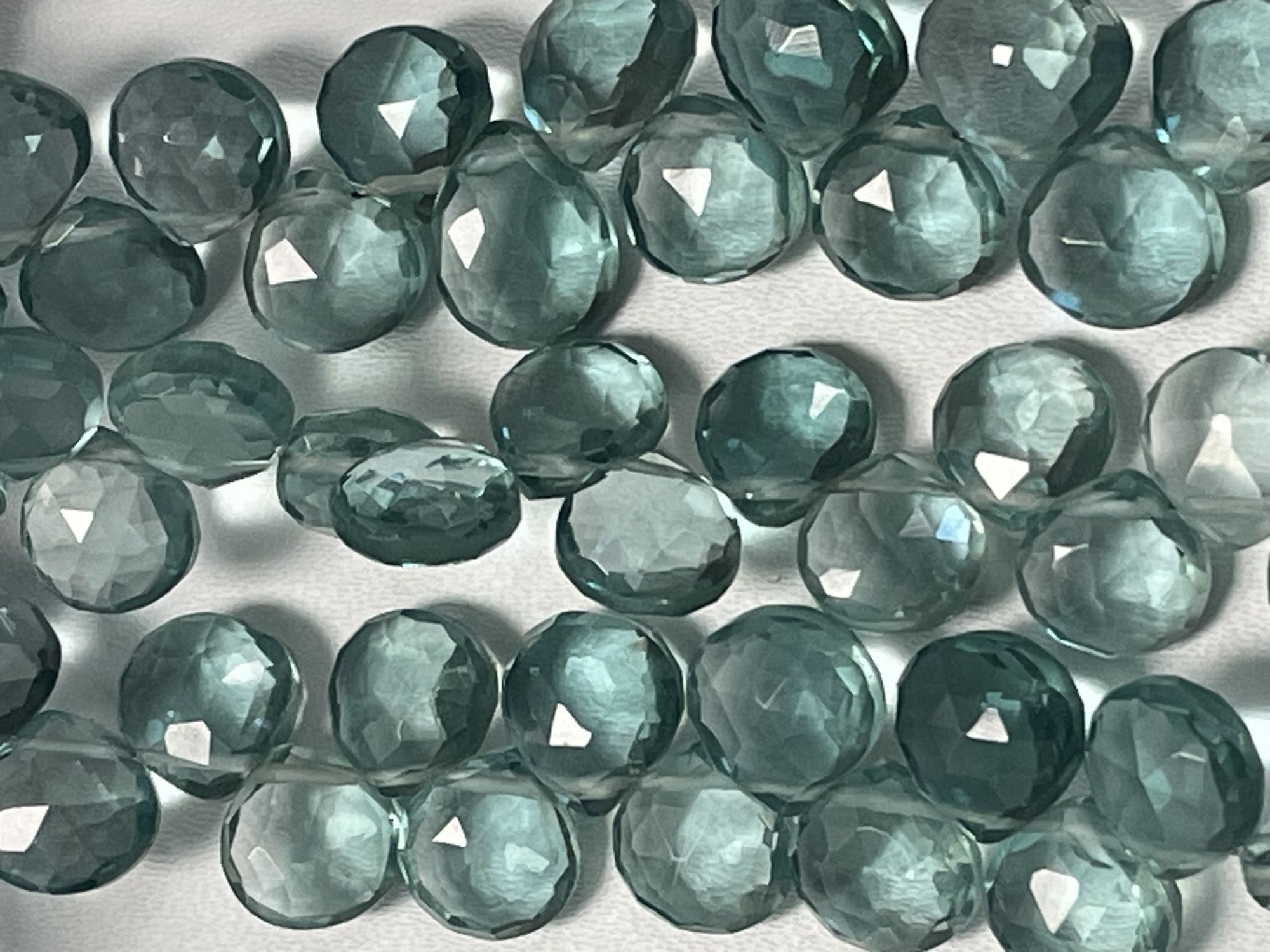 Teal Hydro Quartz Heart Faceted
