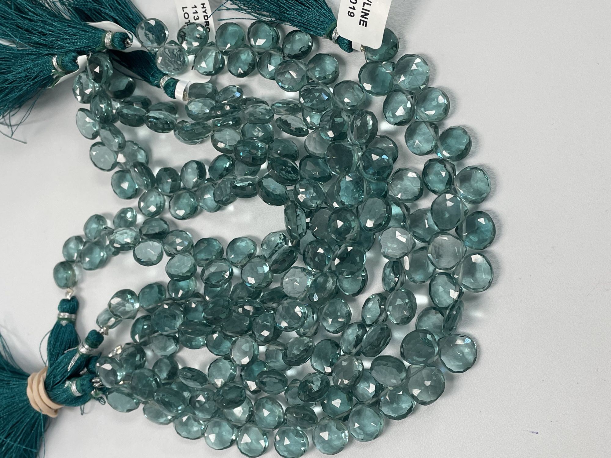 Teal Hydro Quartz Heart Faceted