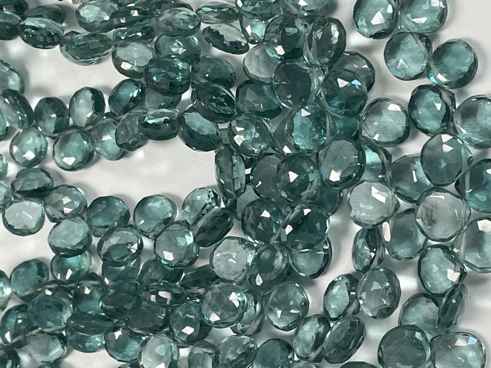 Teal Hydro Quartz Heart Faceted