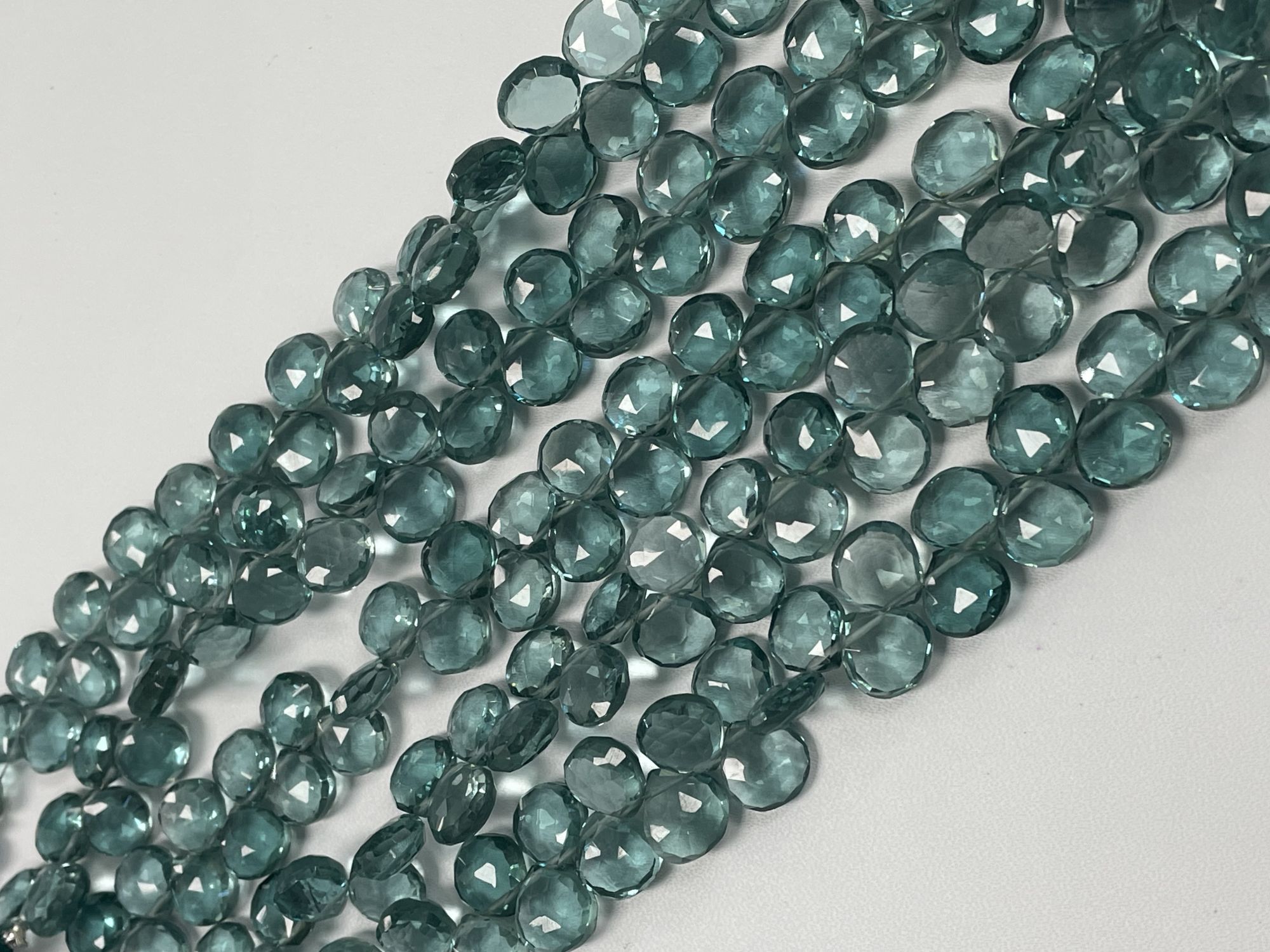 Teal Hydro Quartz Heart Faceted