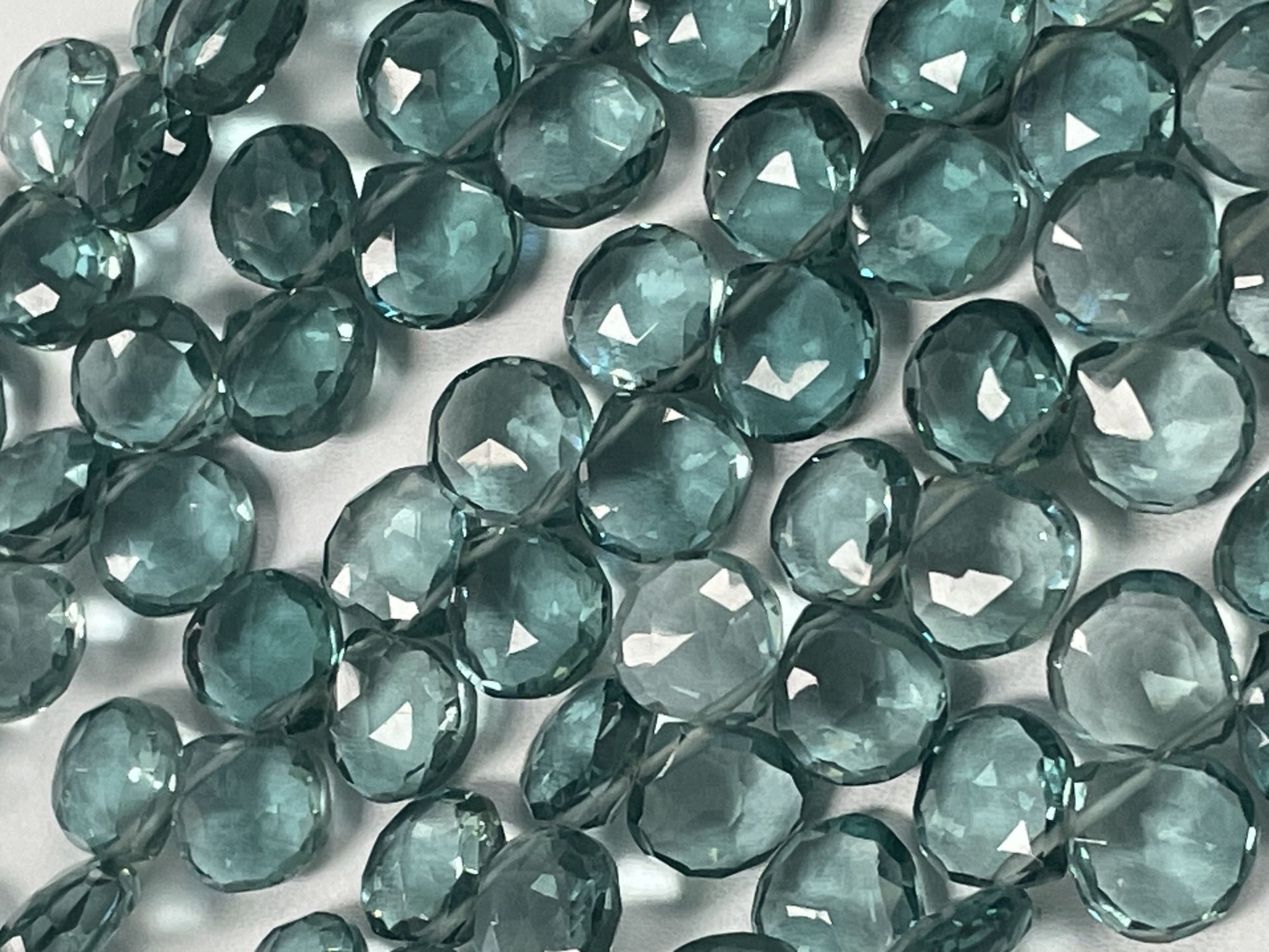 Teal Hydro Quartz Heart Faceted