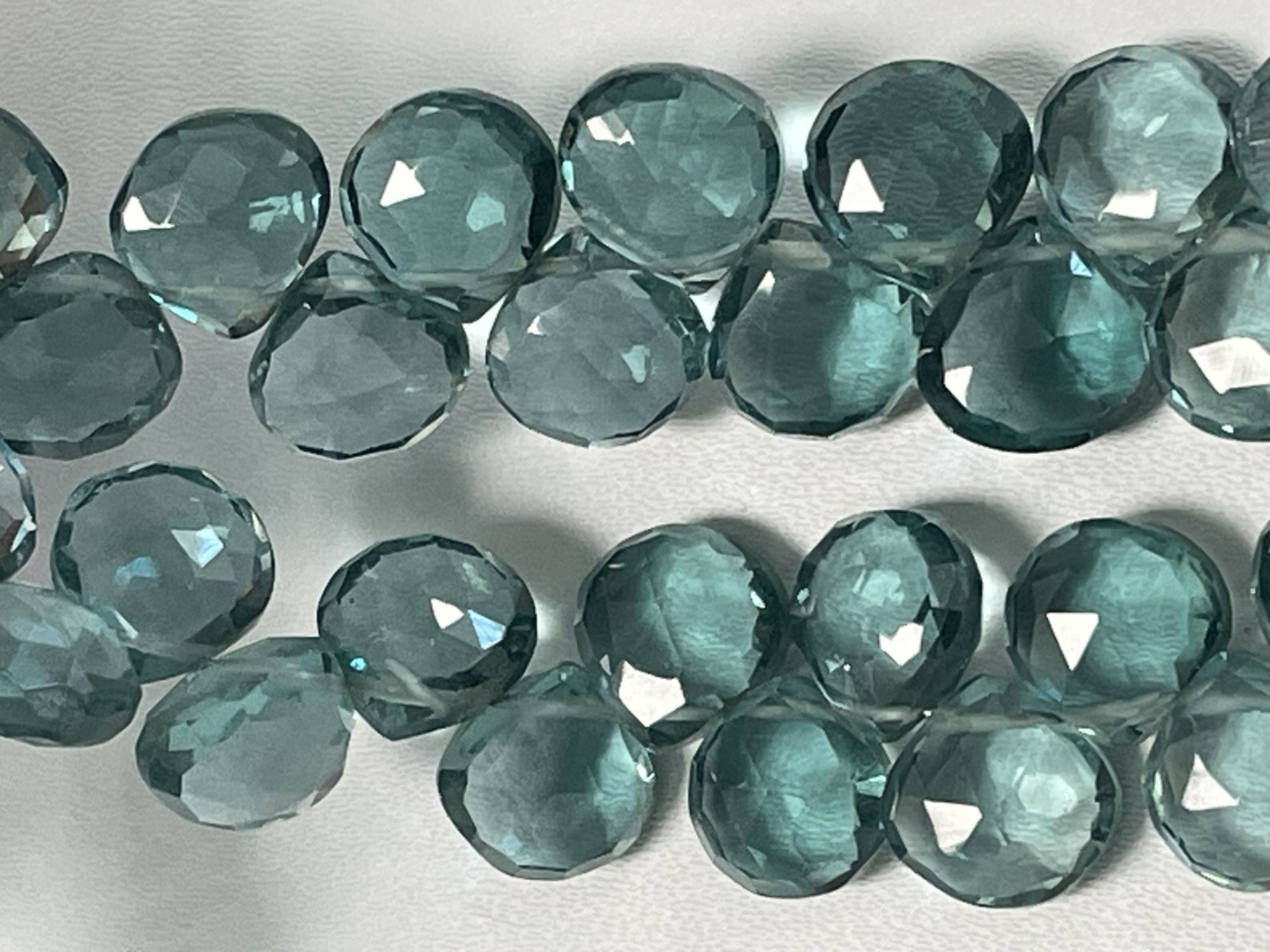Teal Hydro Quartz Heart Faceted