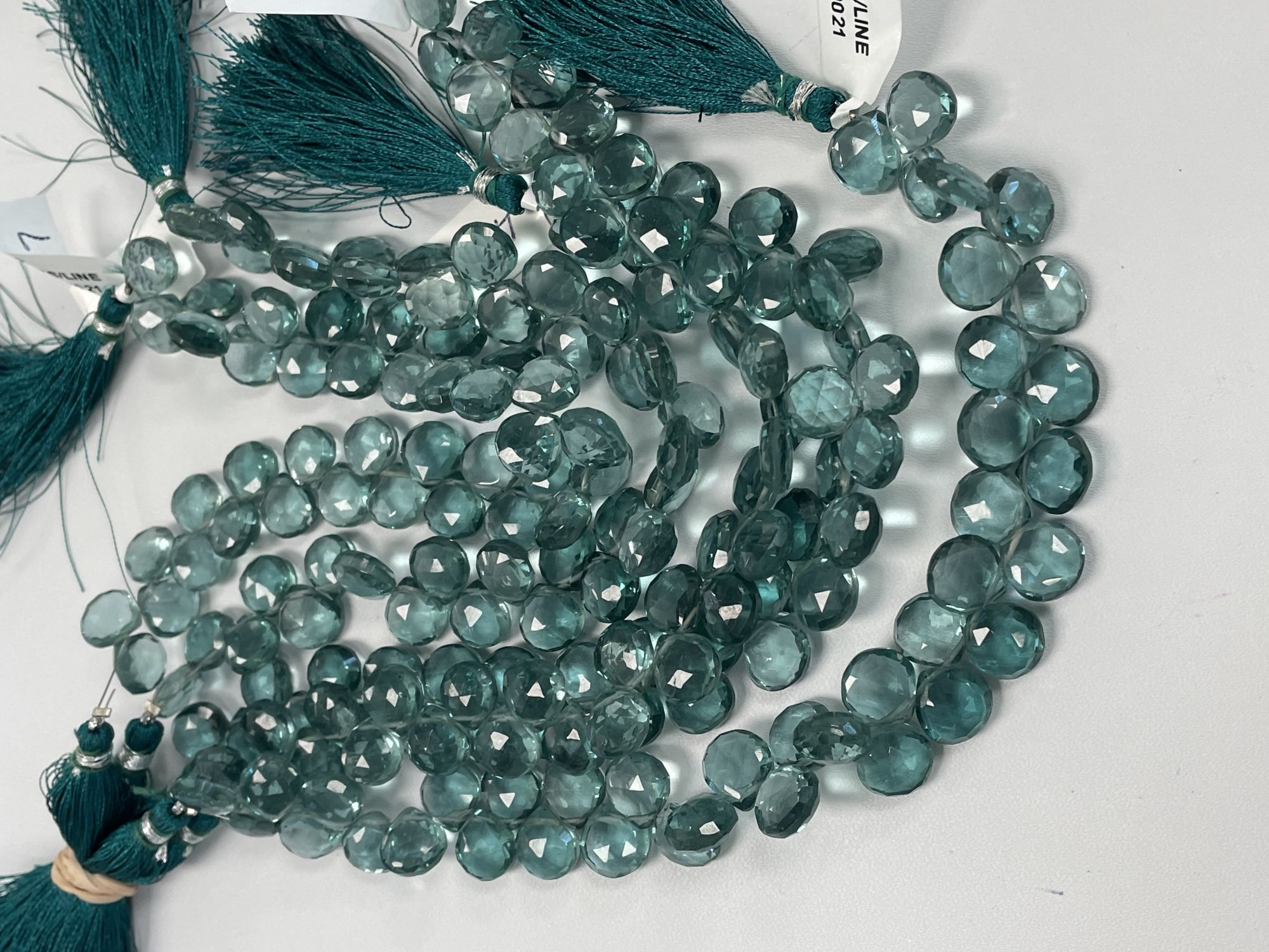 Teal Hydro Quartz Heart Faceted