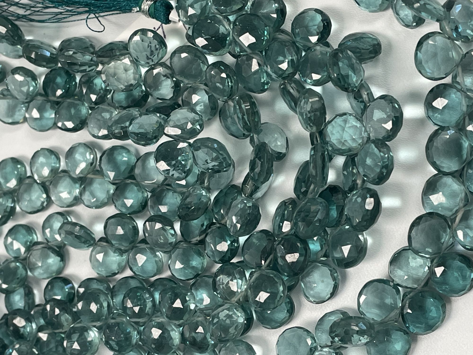 Teal Hydro Quartz Heart Faceted