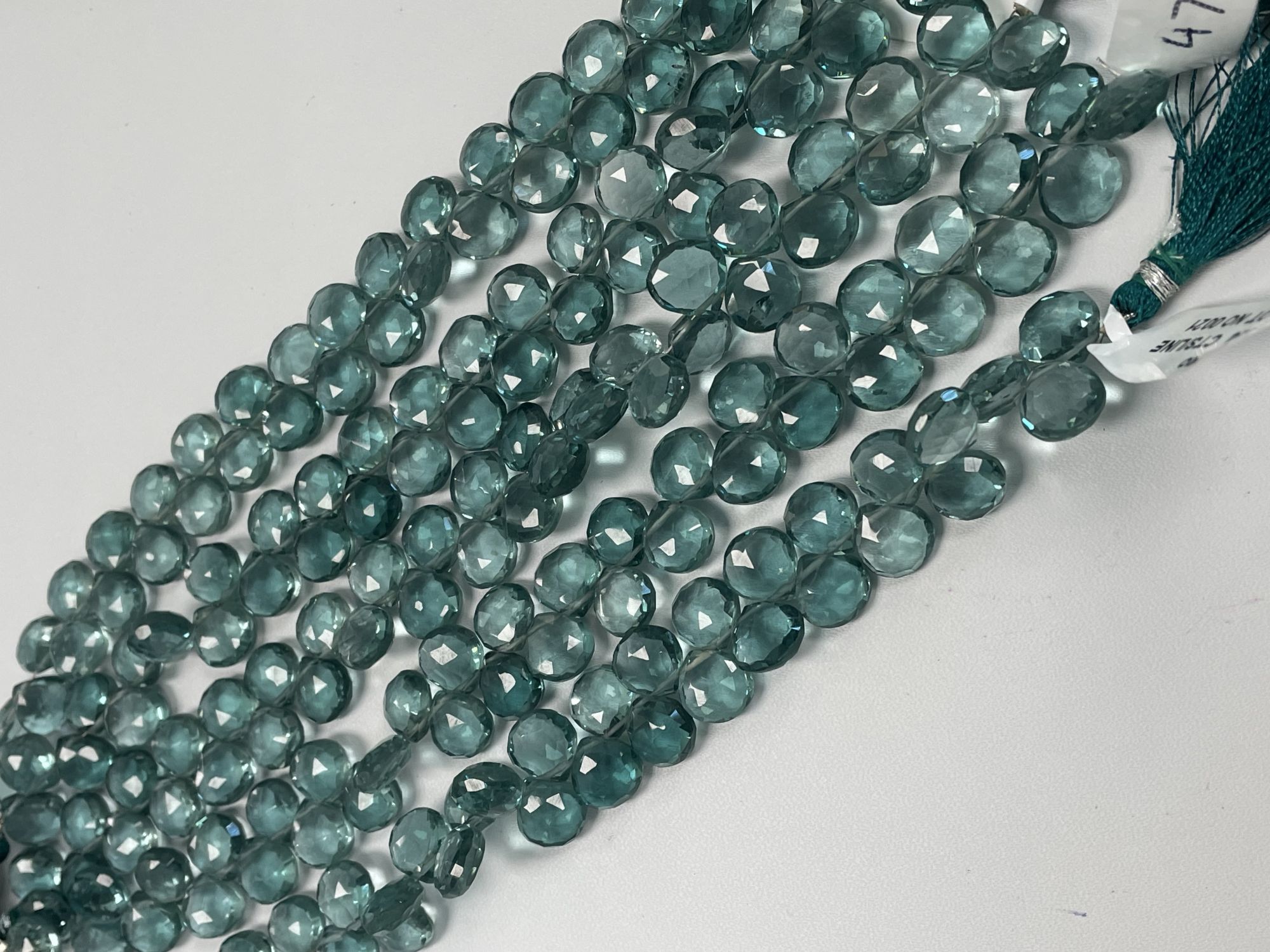 Teal Hydro Quartz Heart Faceted