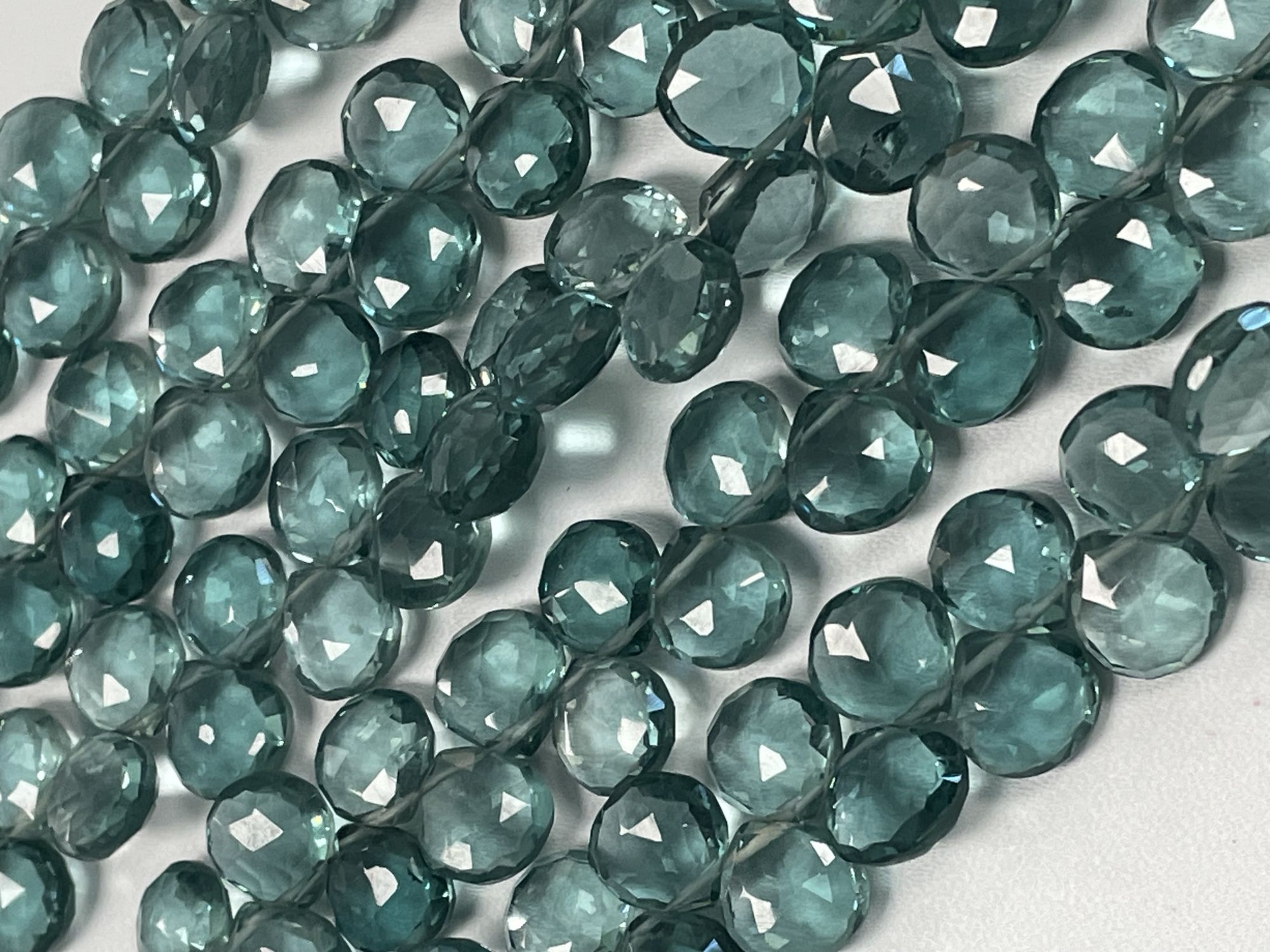 Teal Hydro Quartz Heart Faceted