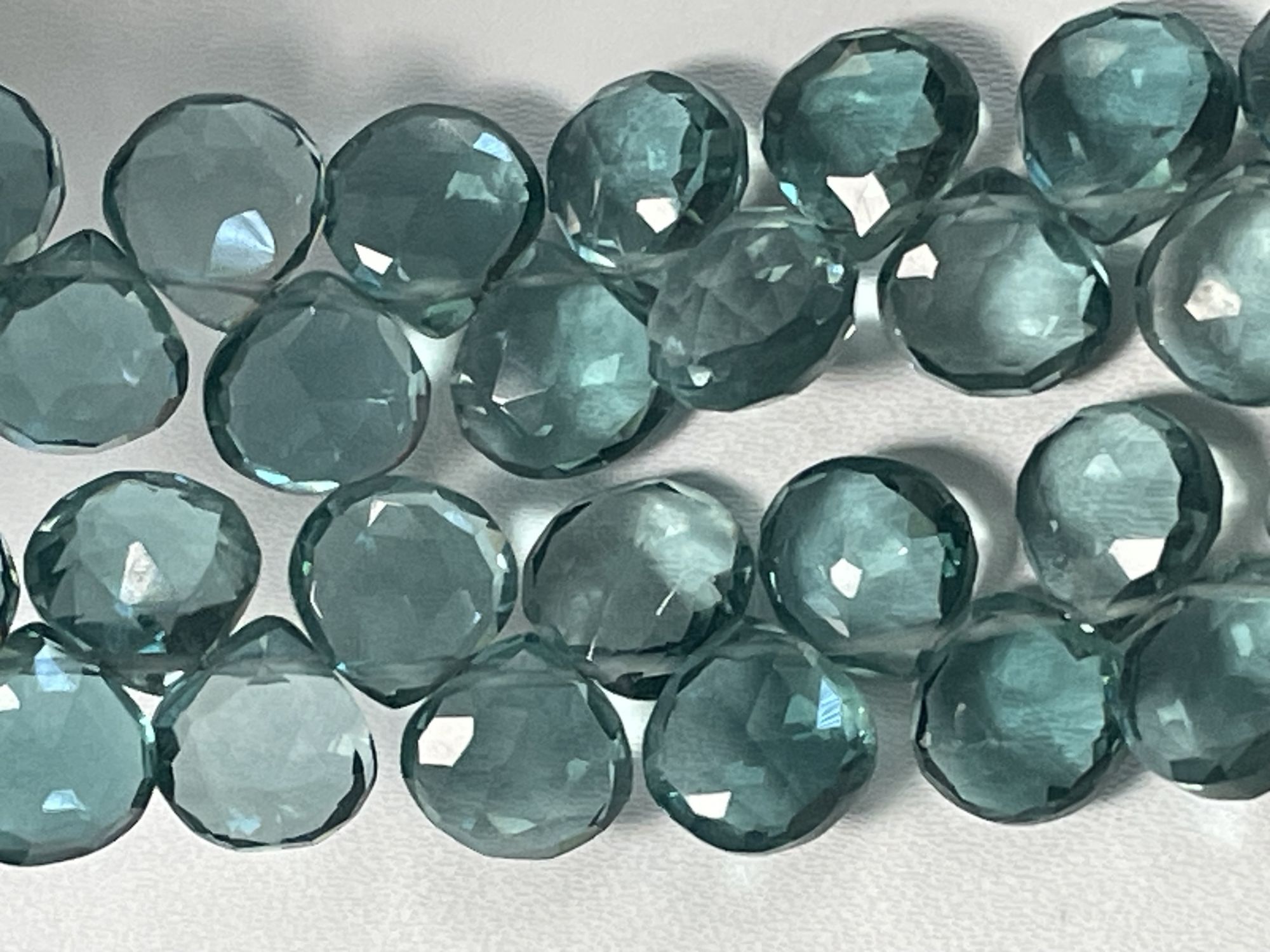 Teal Hydro Quartz Heart Faceted