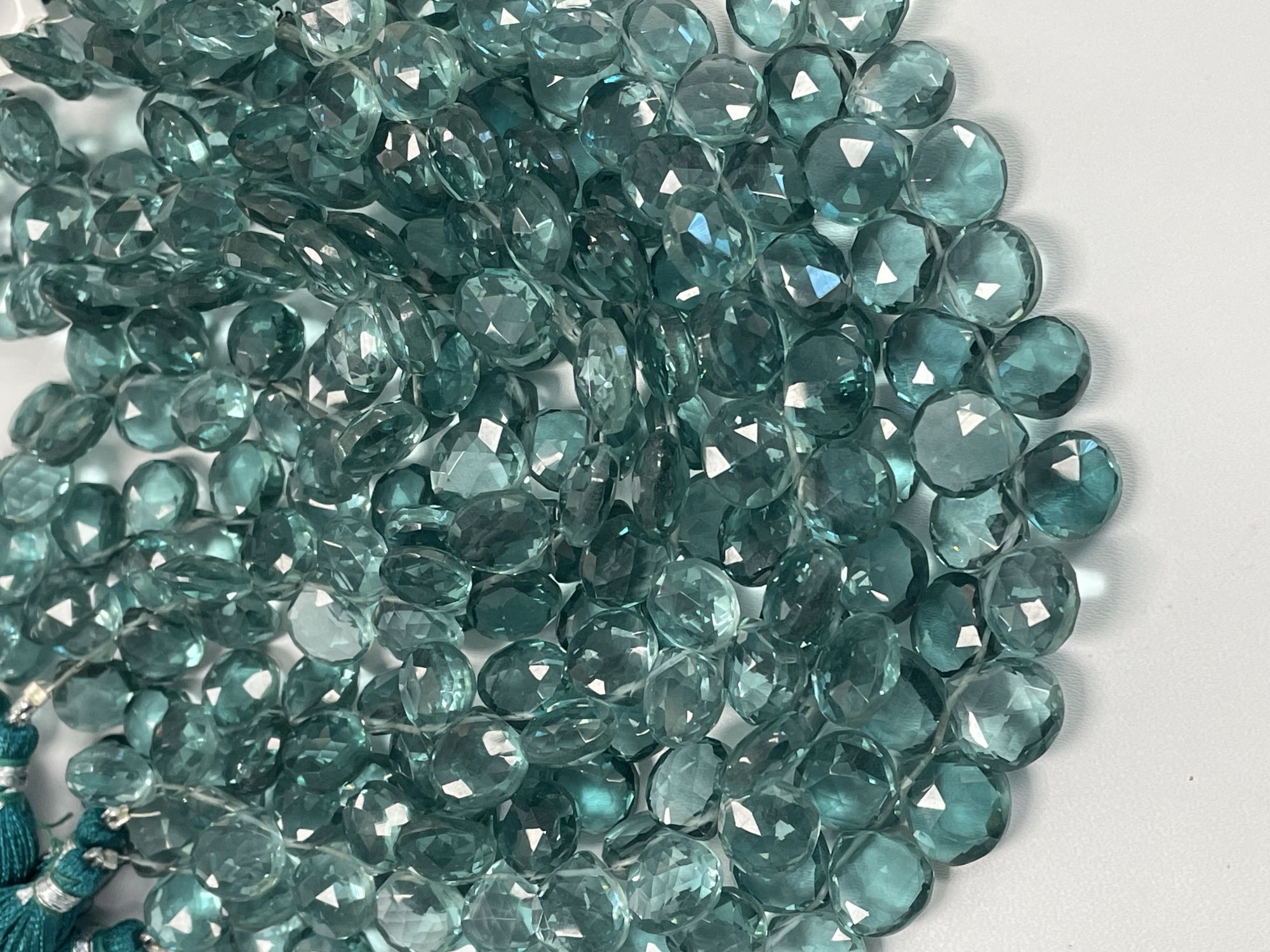 Teal Hydro Quartz Heart Faceted