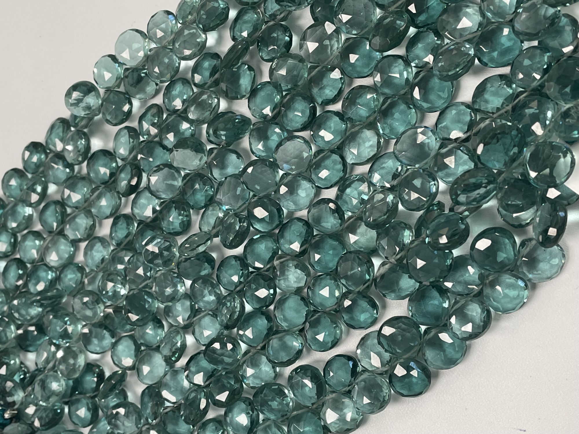Teal Hydro Quartz Heart Faceted