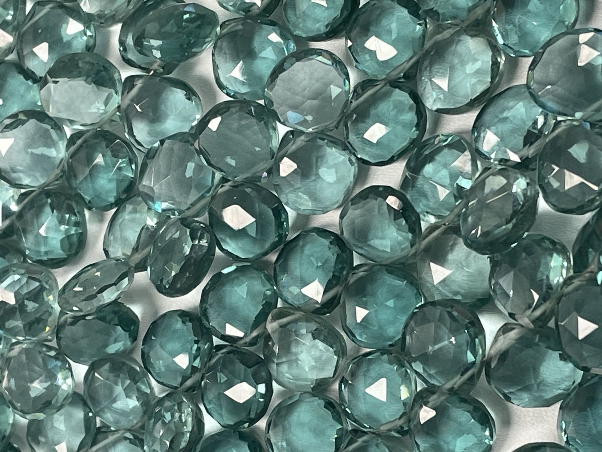 Teal Hydro Quartz Heart Faceted
