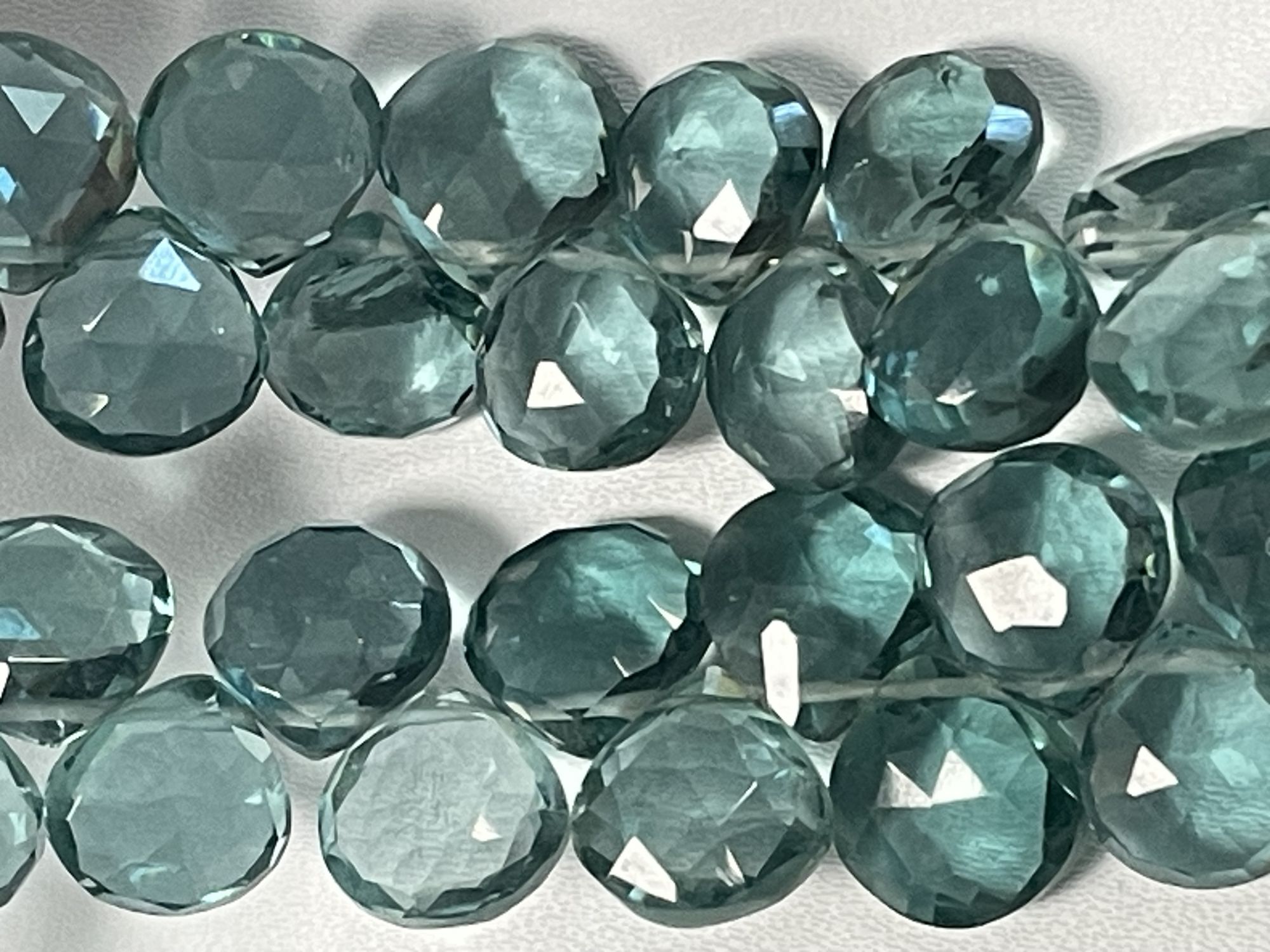 Teal Hydro Quartz Heart Faceted