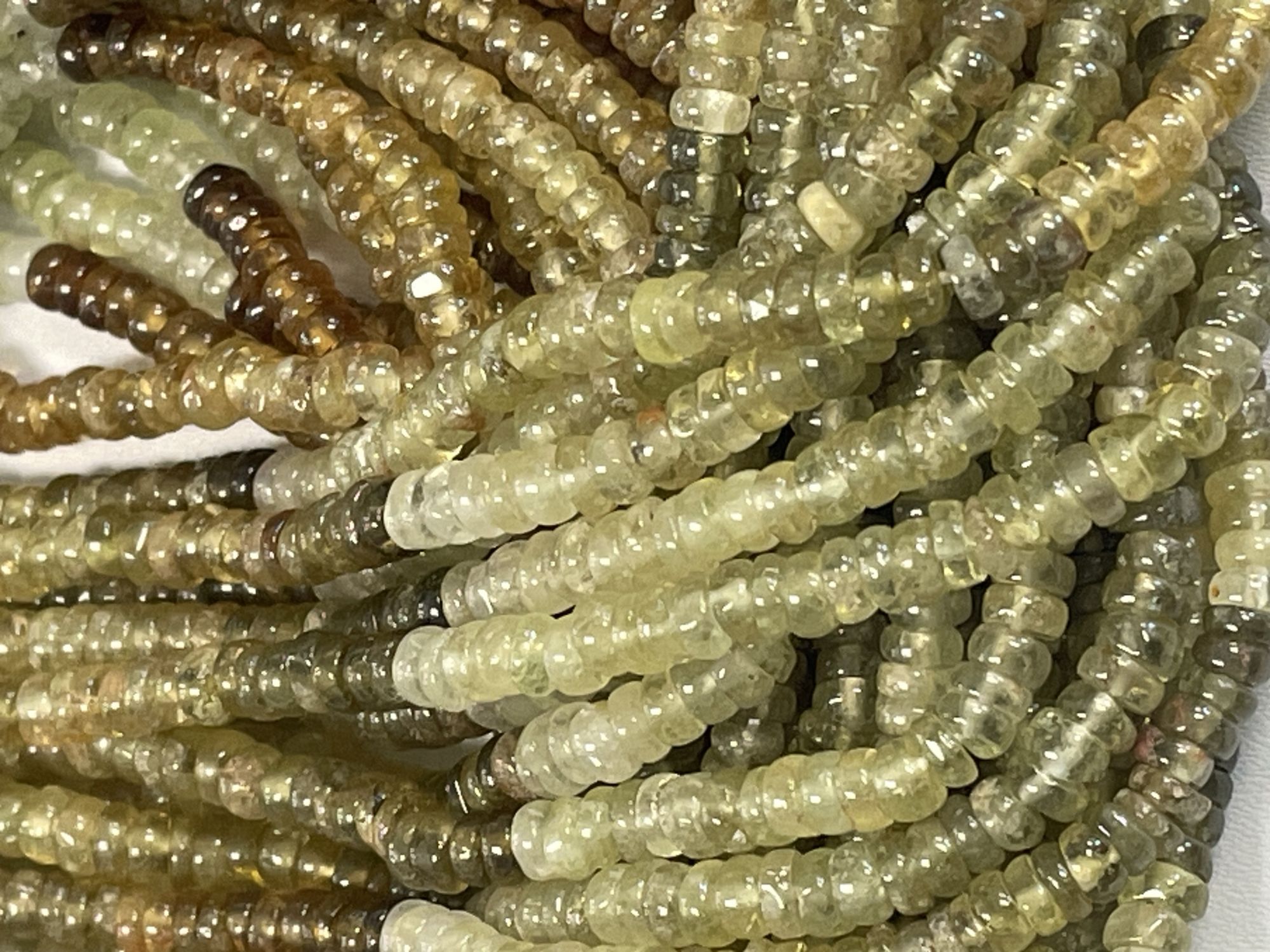 Shaded Grossular Garnet Rondelle Faceted