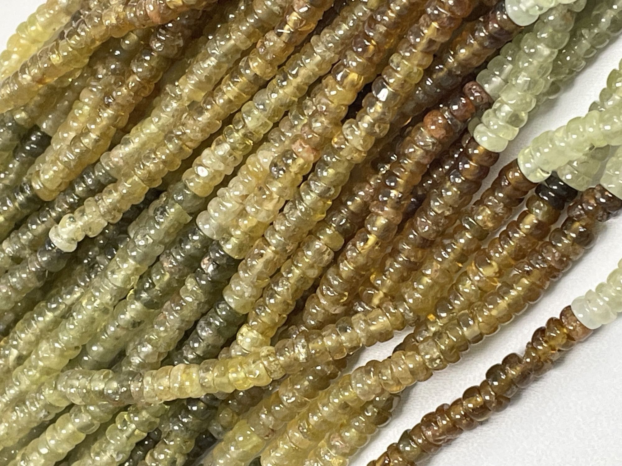 Shaded Grossular Garnet Rondelle Faceted