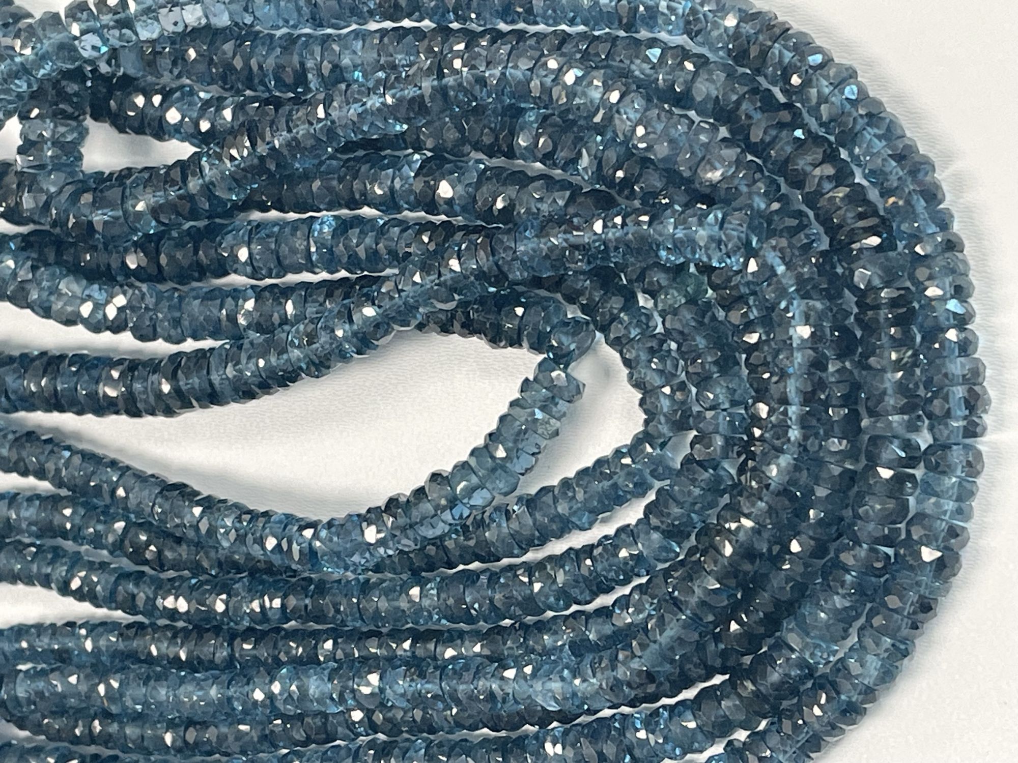 London Blue Topaz Rondelle Faceted