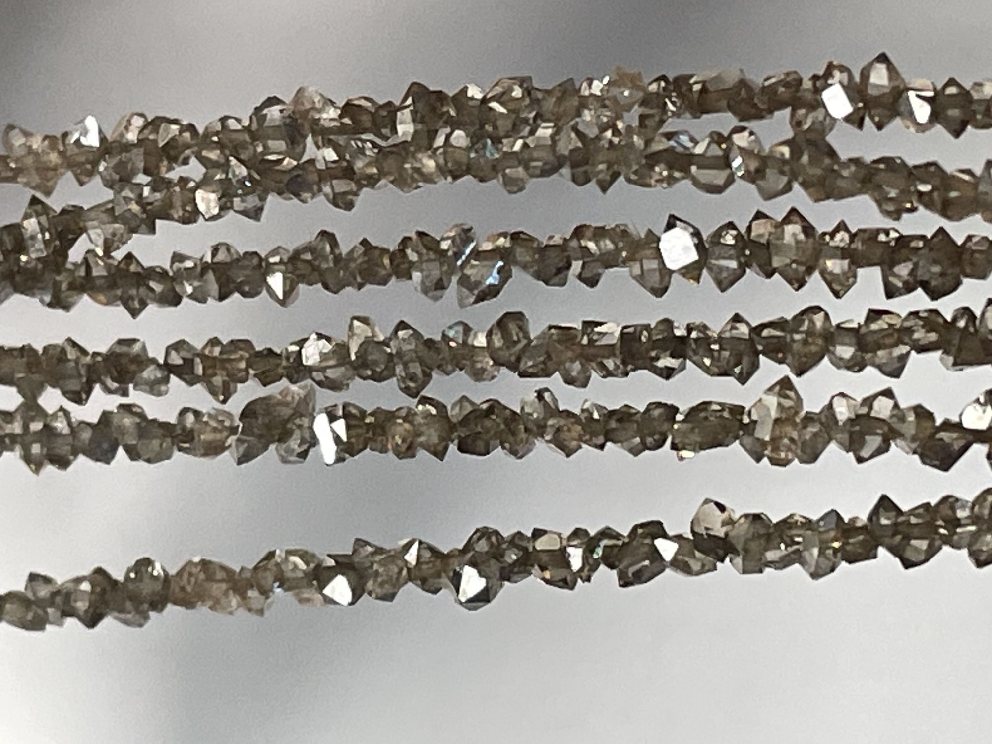 Dark Champagne Herkimer Diamond Funky Cut Faceted