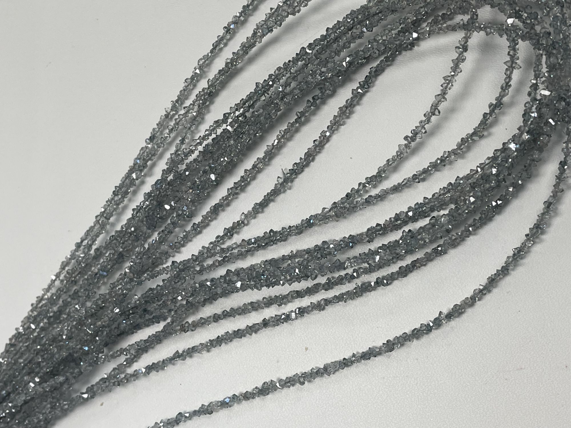 Blue Grey Herkimer Diamond Funky Cut Faceted