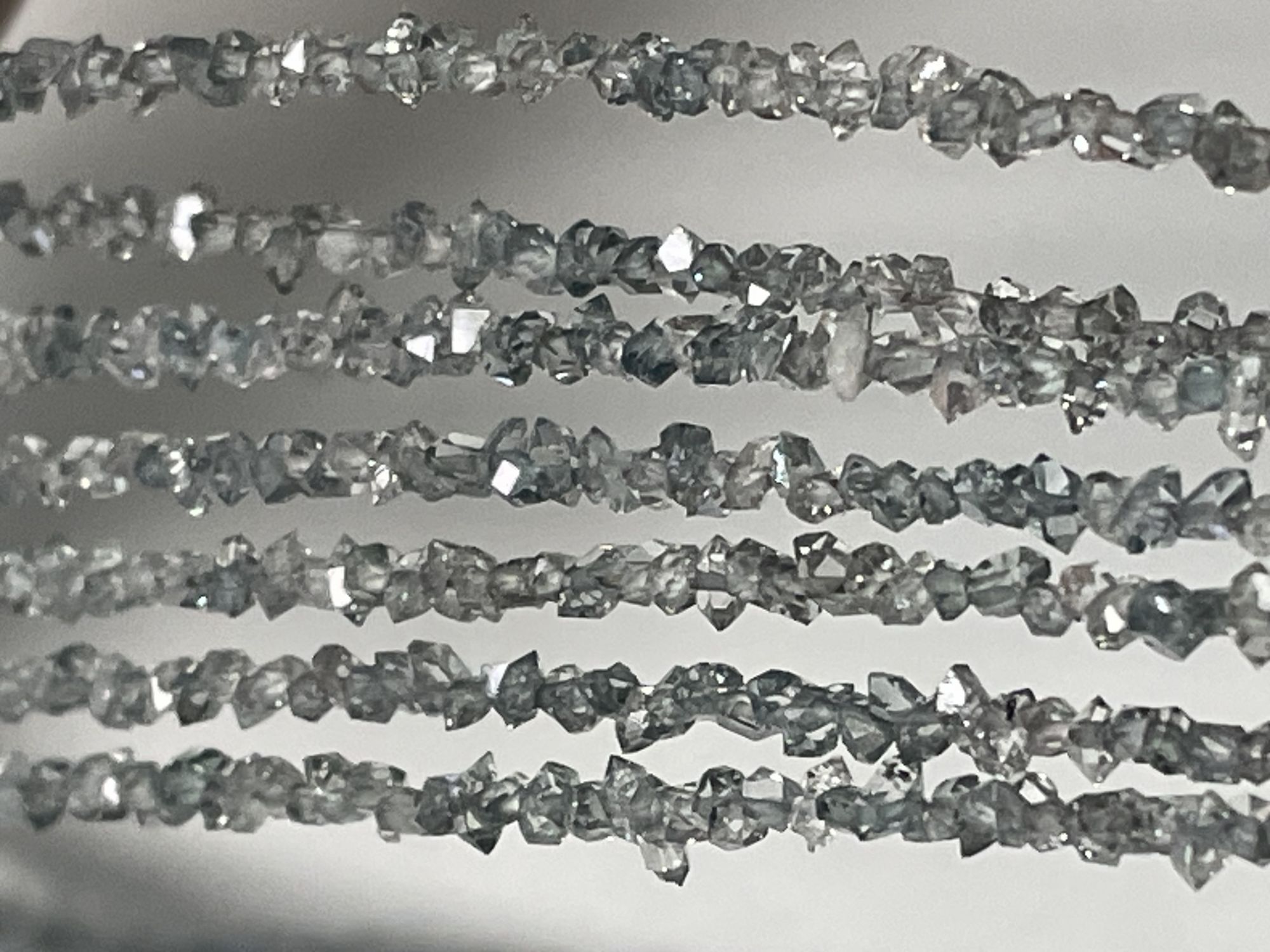 Blue Grey Herkimer Diamond Funky Cut Faceted