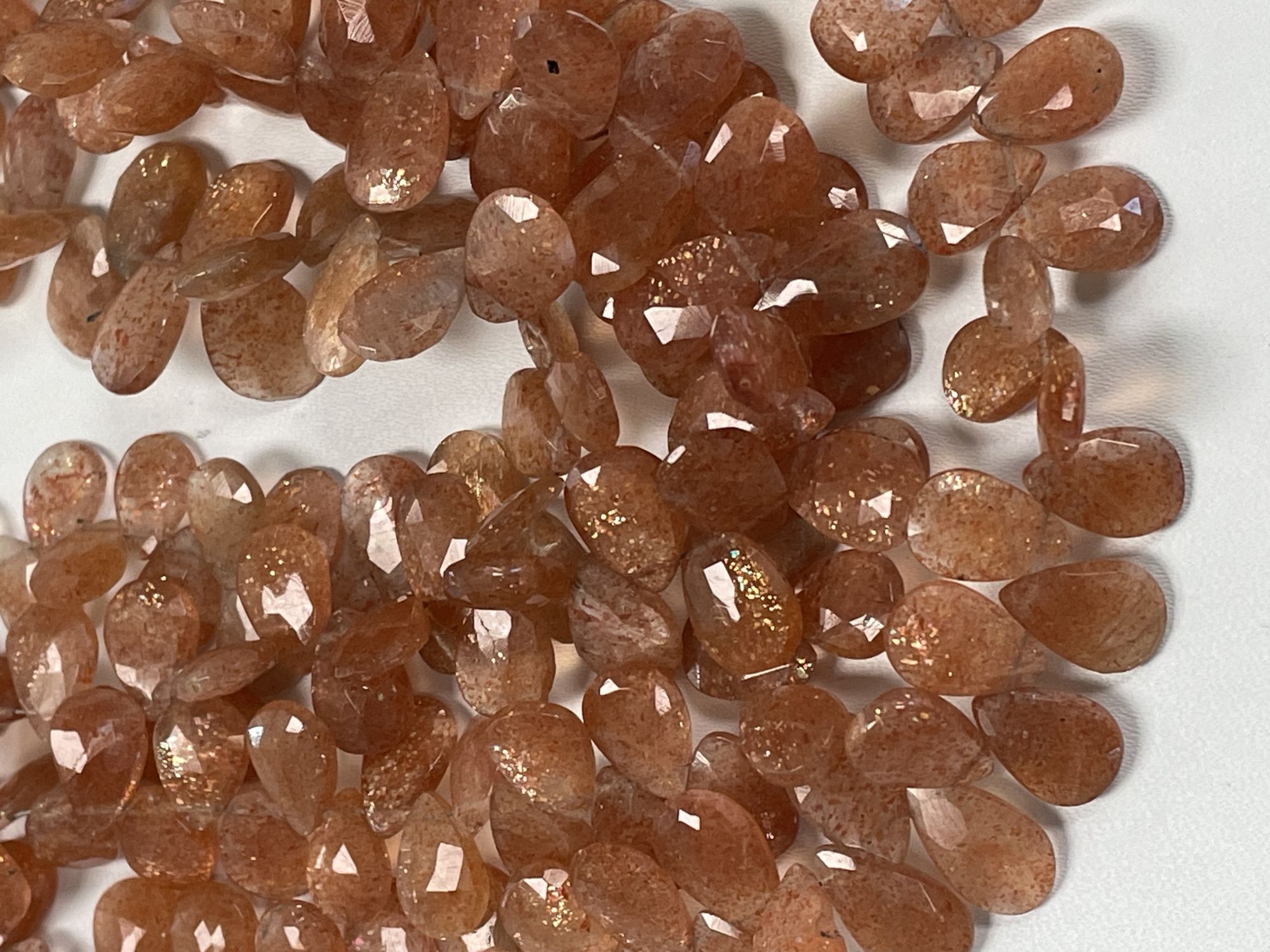 Sunstone Pear Faceted