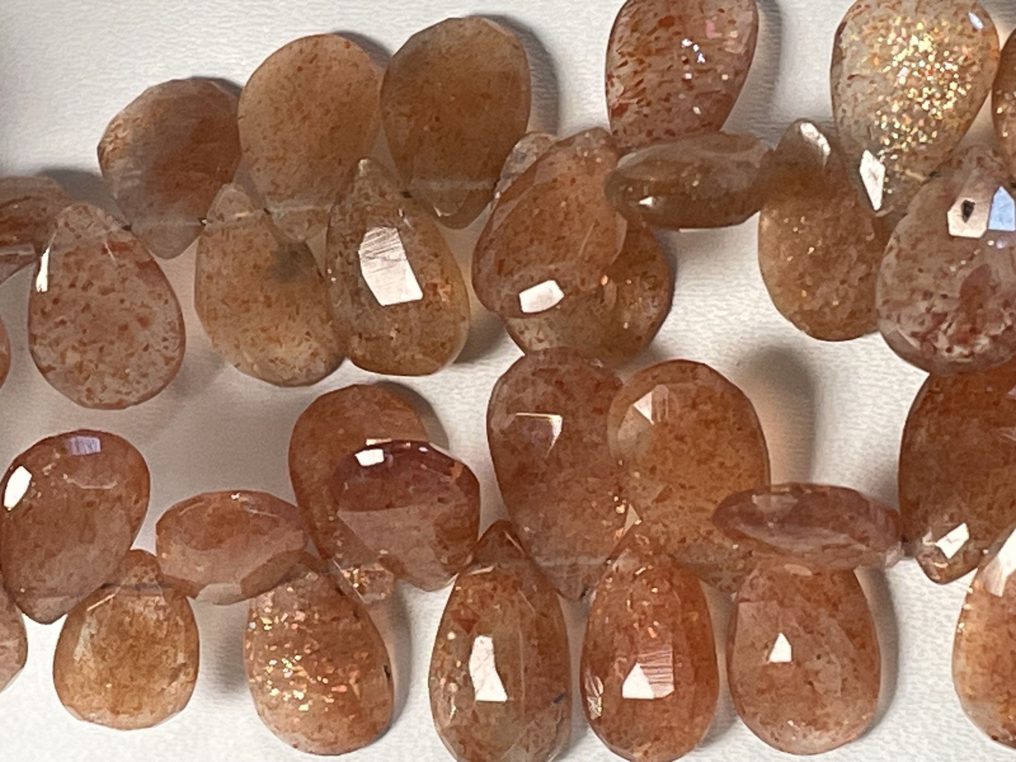Sunstone Pear Faceted