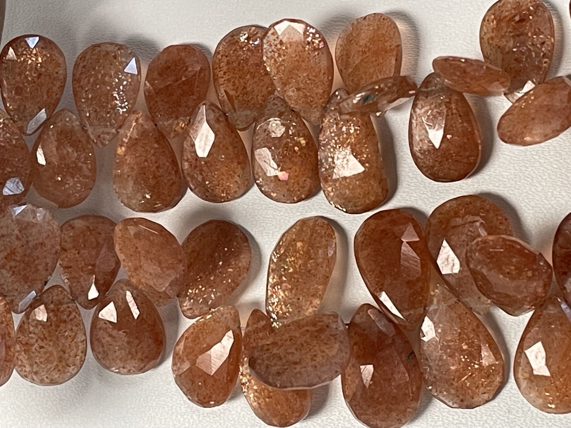 Sunstone Pear Faceted