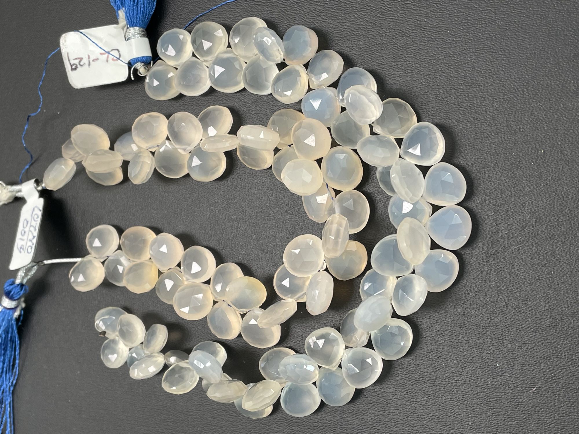 White Chalcedony Heart Faceted