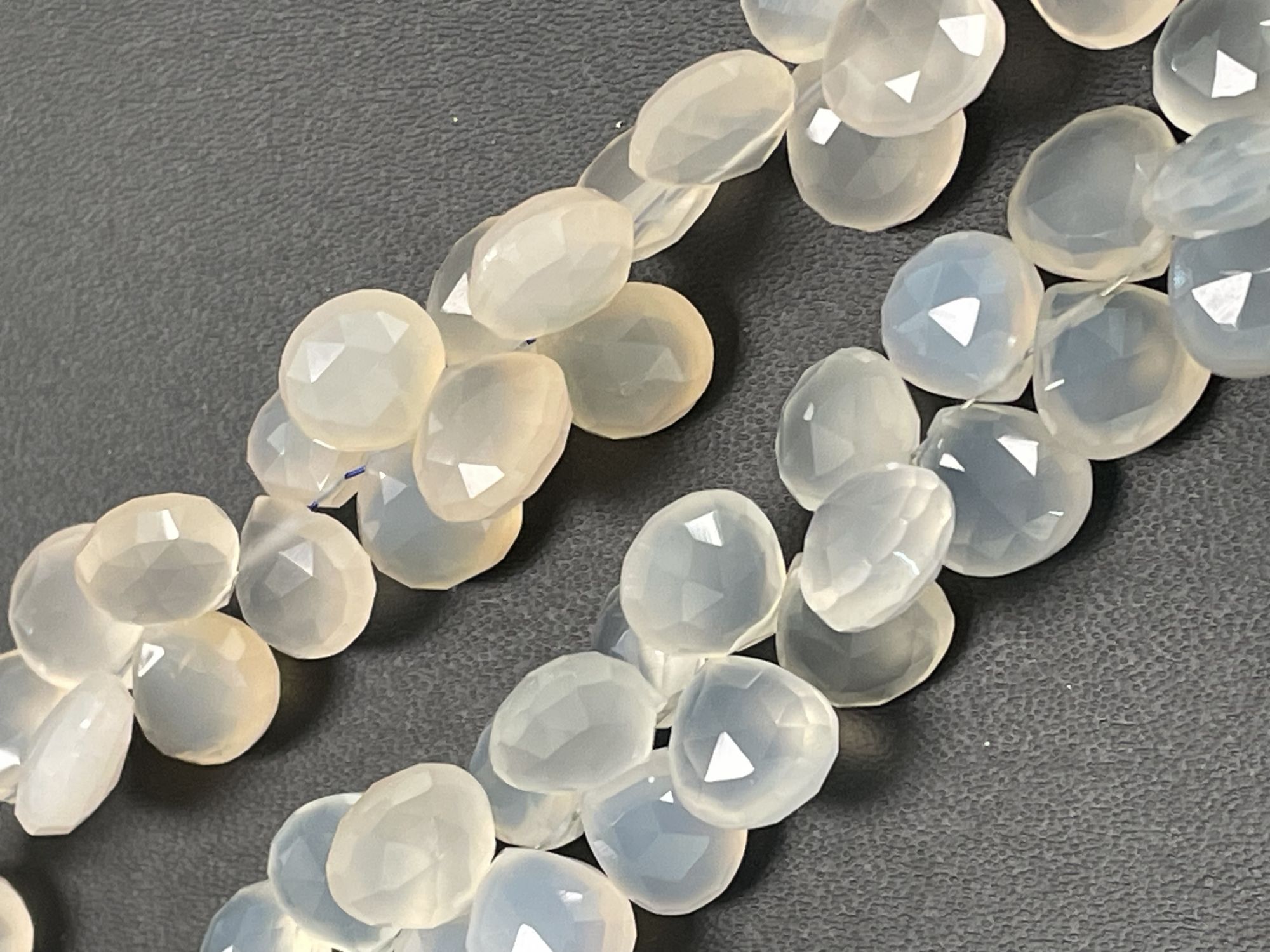 White Chalcedony Heart Faceted
