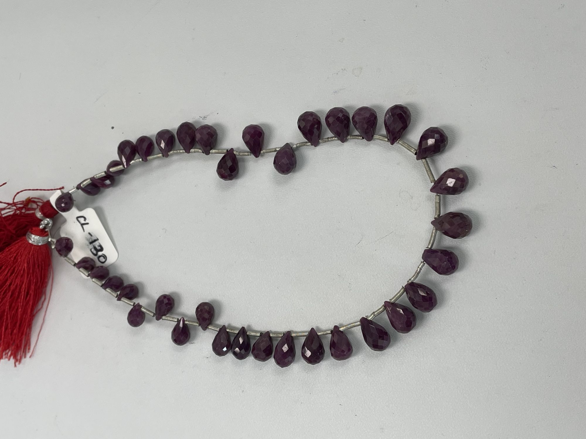 Dyed Ruby Drop Faceted