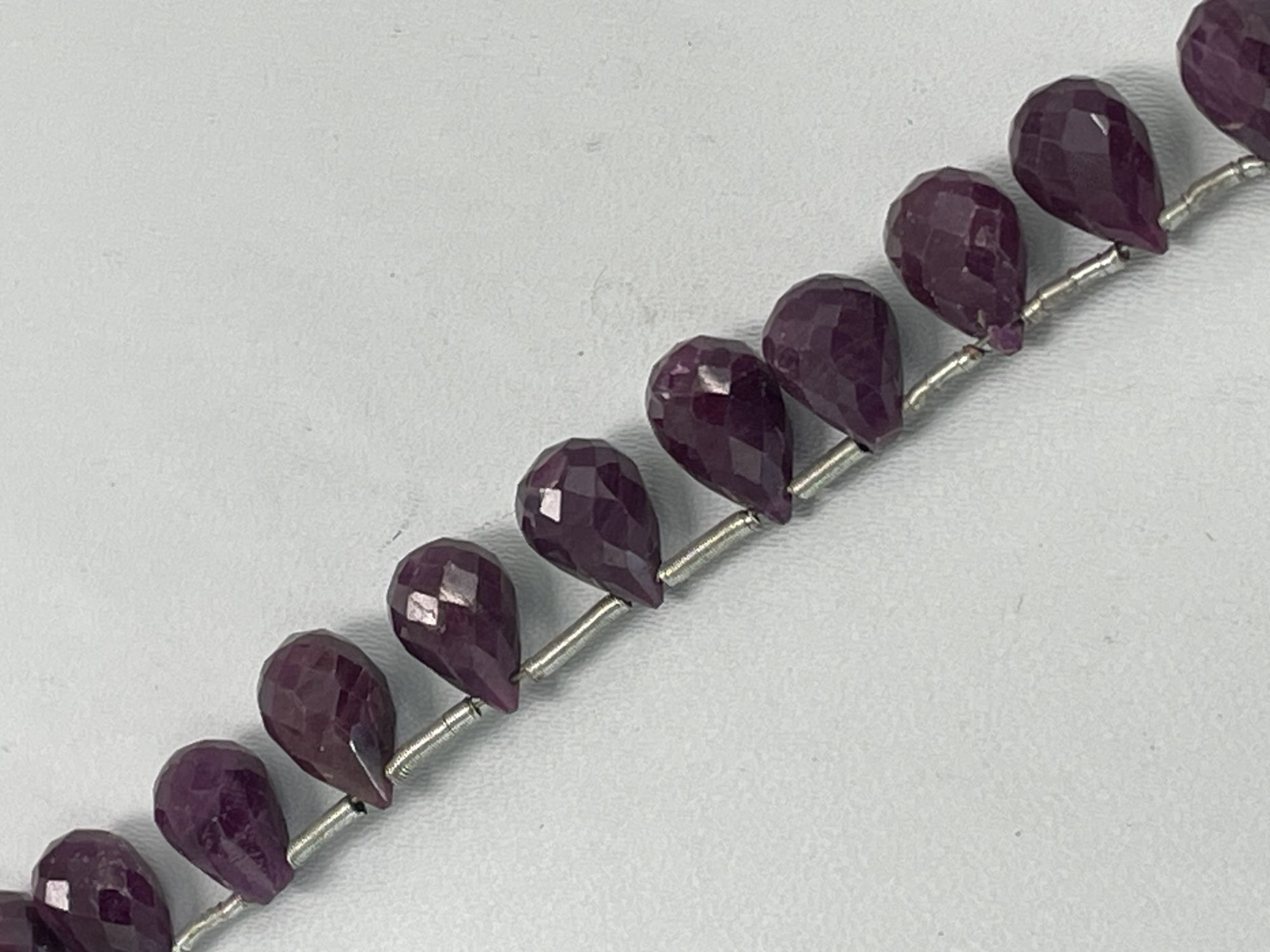 Dyed Ruby Drop Faceted