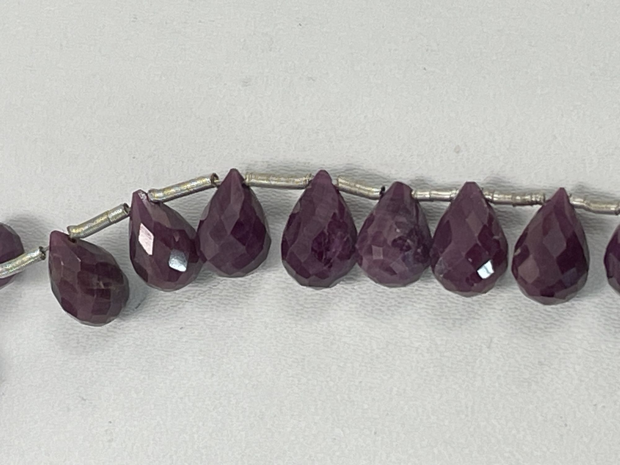 Dyed Ruby Drop Faceted