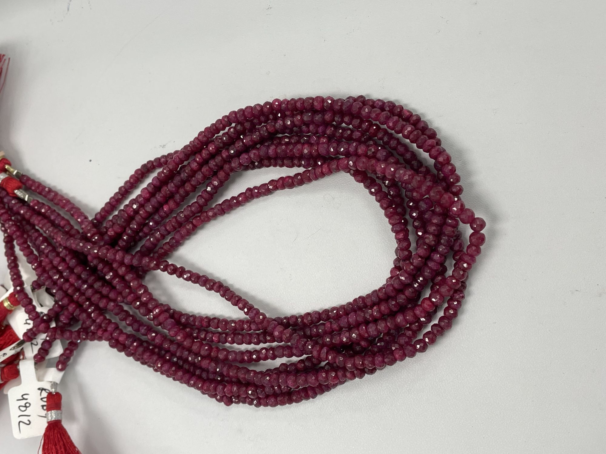 Dyed Ruby Rondelle Faceted