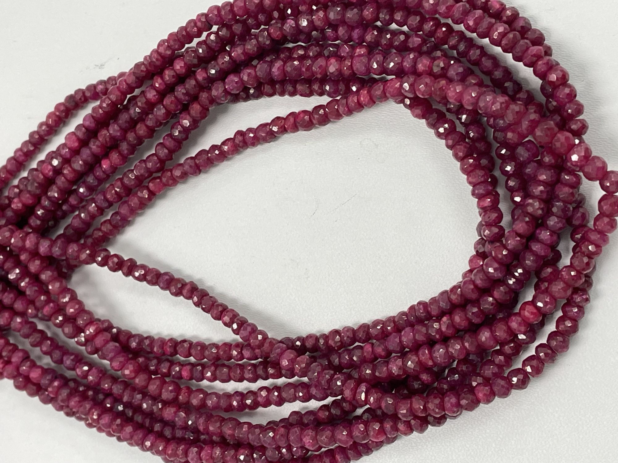 Dyed Ruby Rondelle Faceted