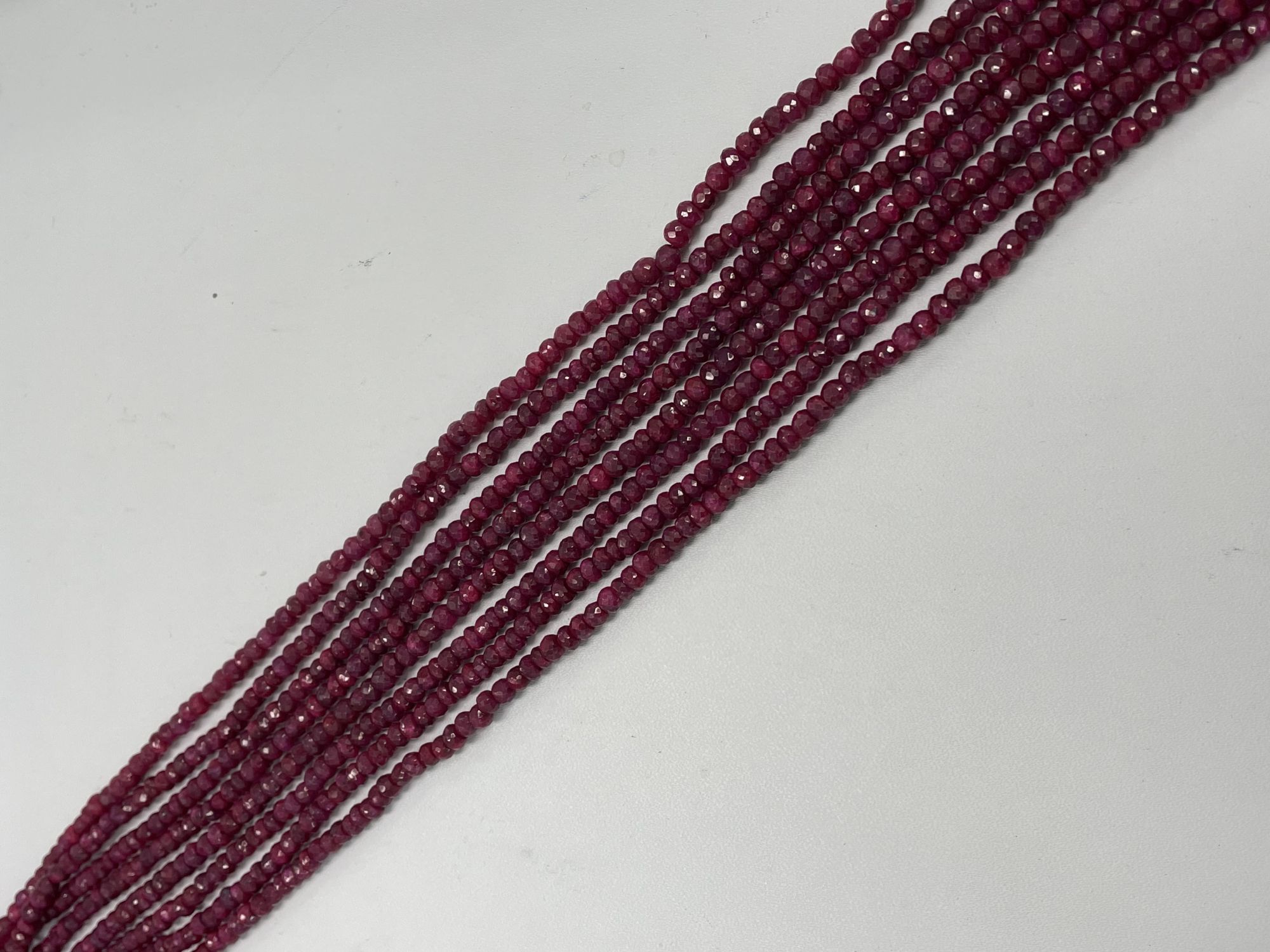 Dyed Ruby Rondelle Faceted