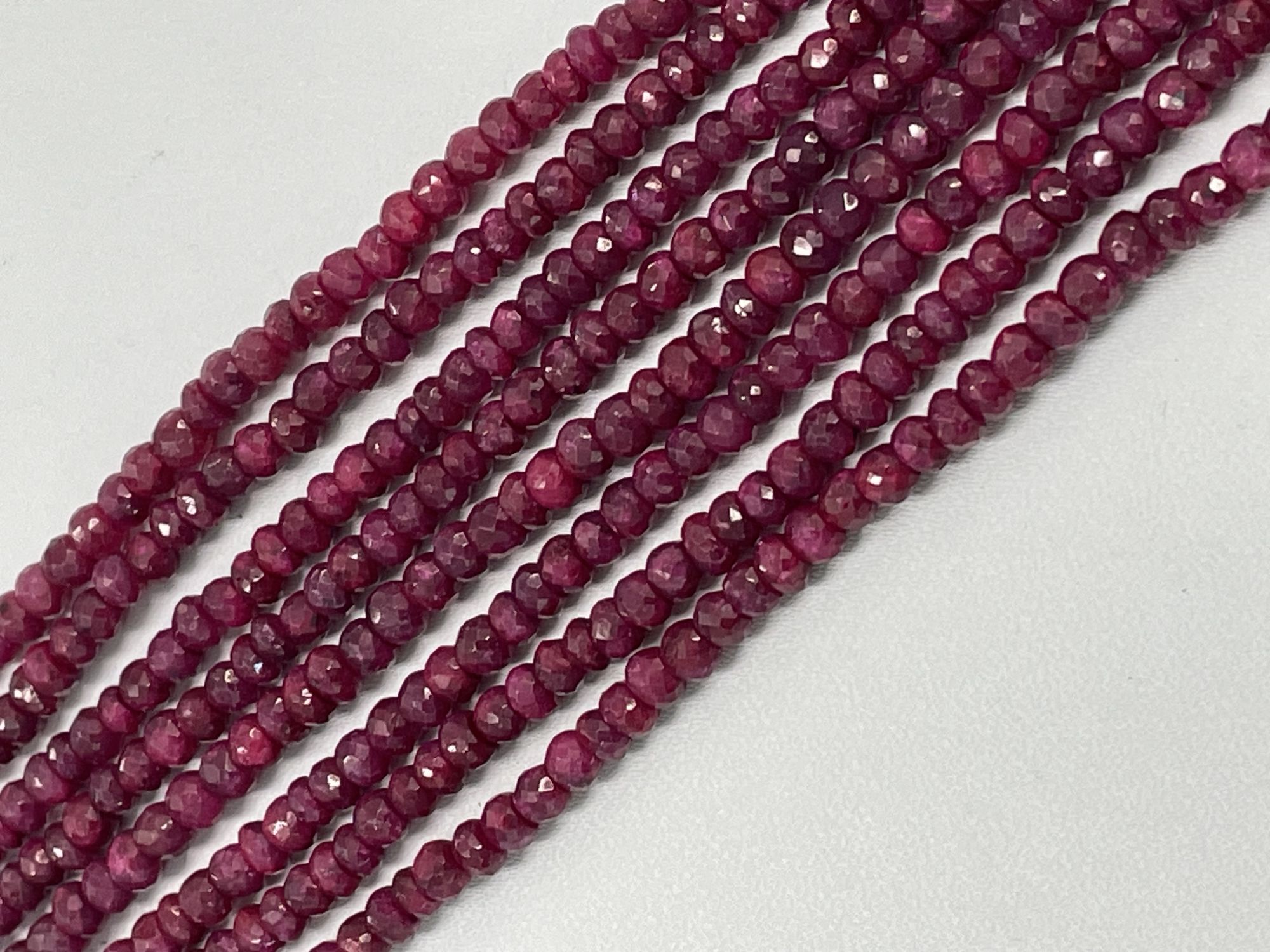 Dyed Ruby Rondelle Faceted