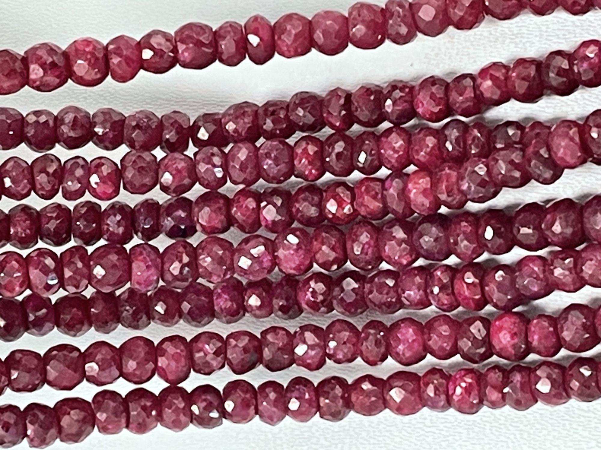 Dyed Ruby Rondelle Faceted