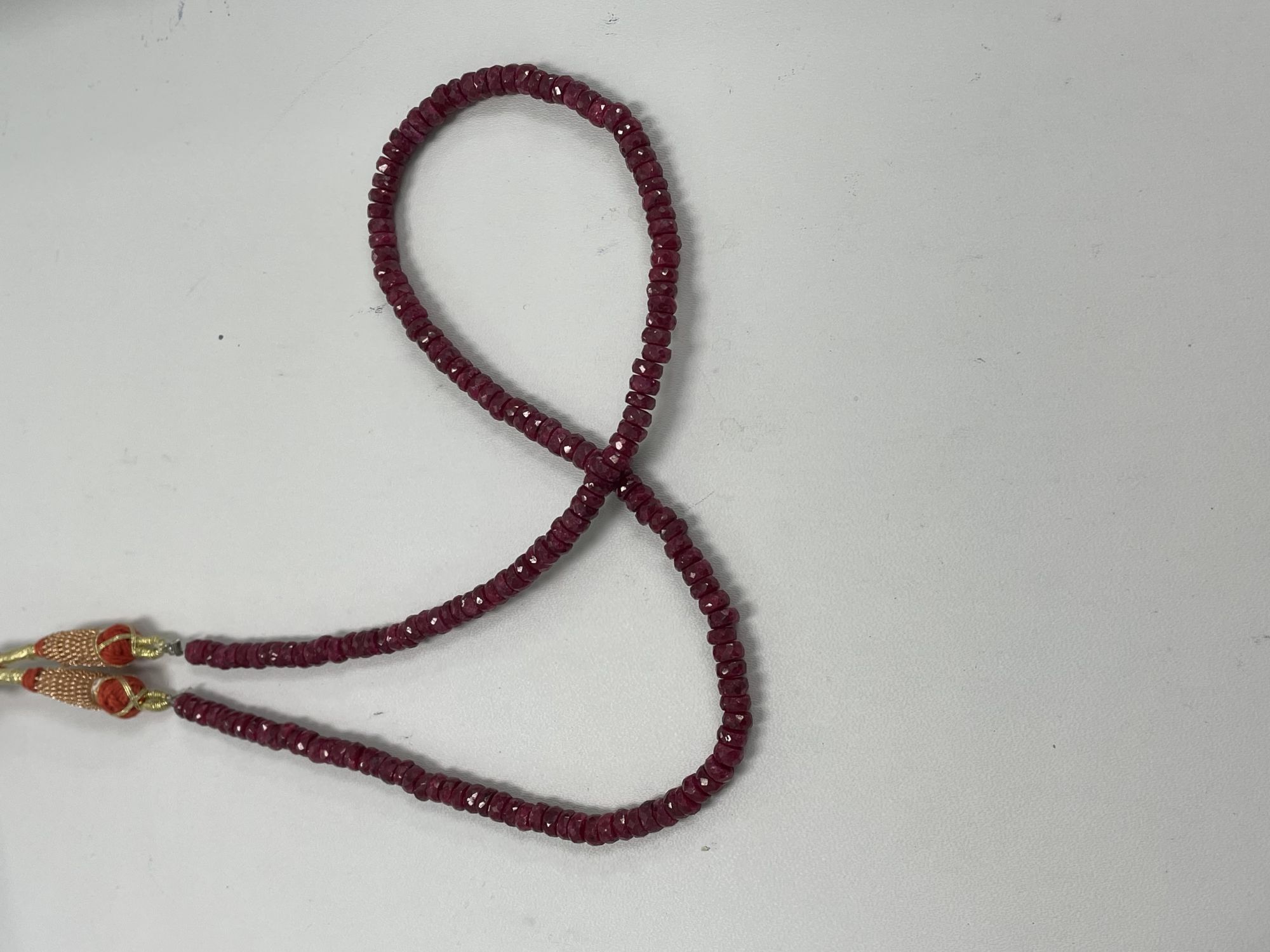 Dyed Ruby Rondelle Faceted Necklace