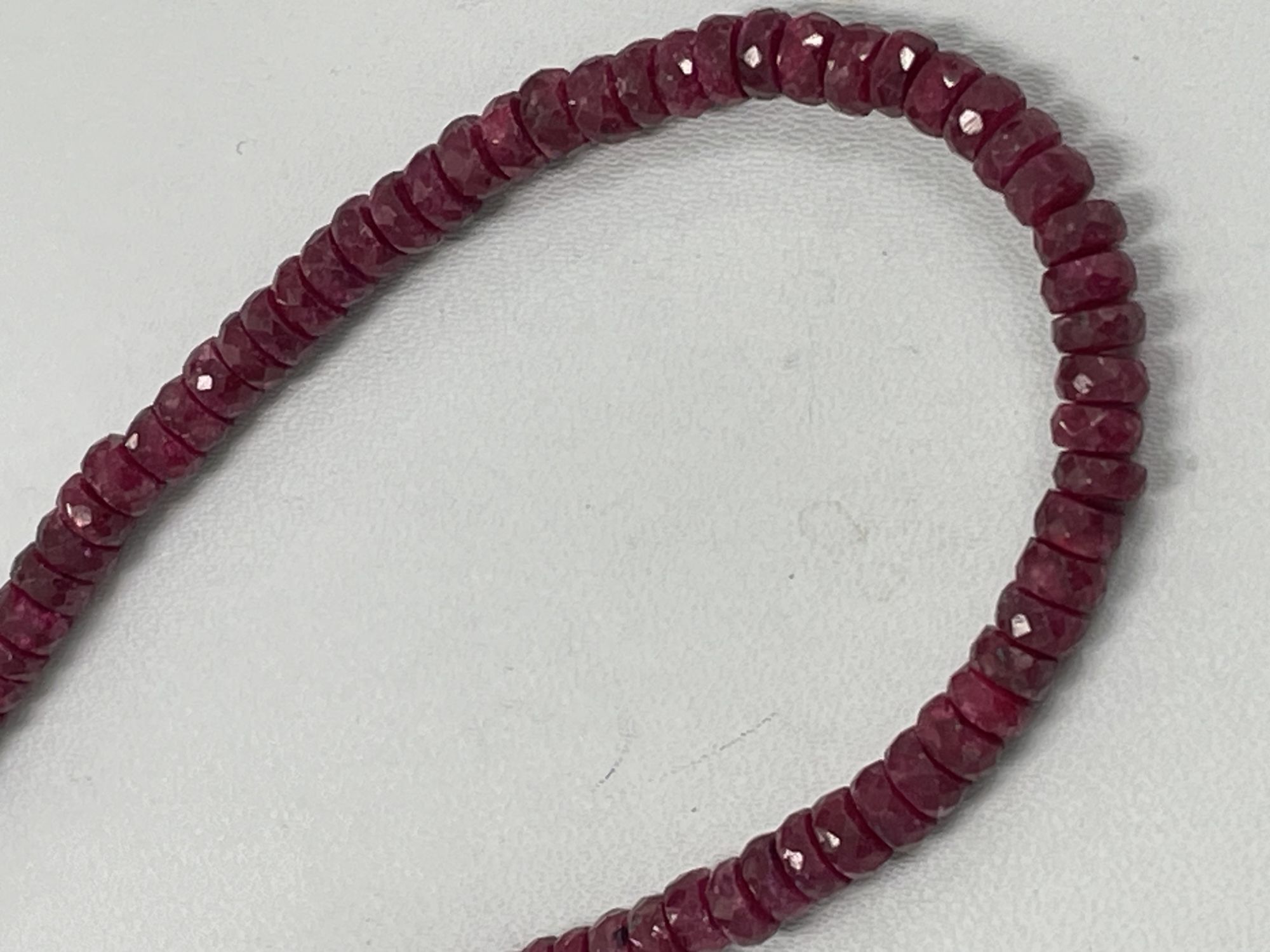 Dyed Ruby Rondelle Faceted Necklace