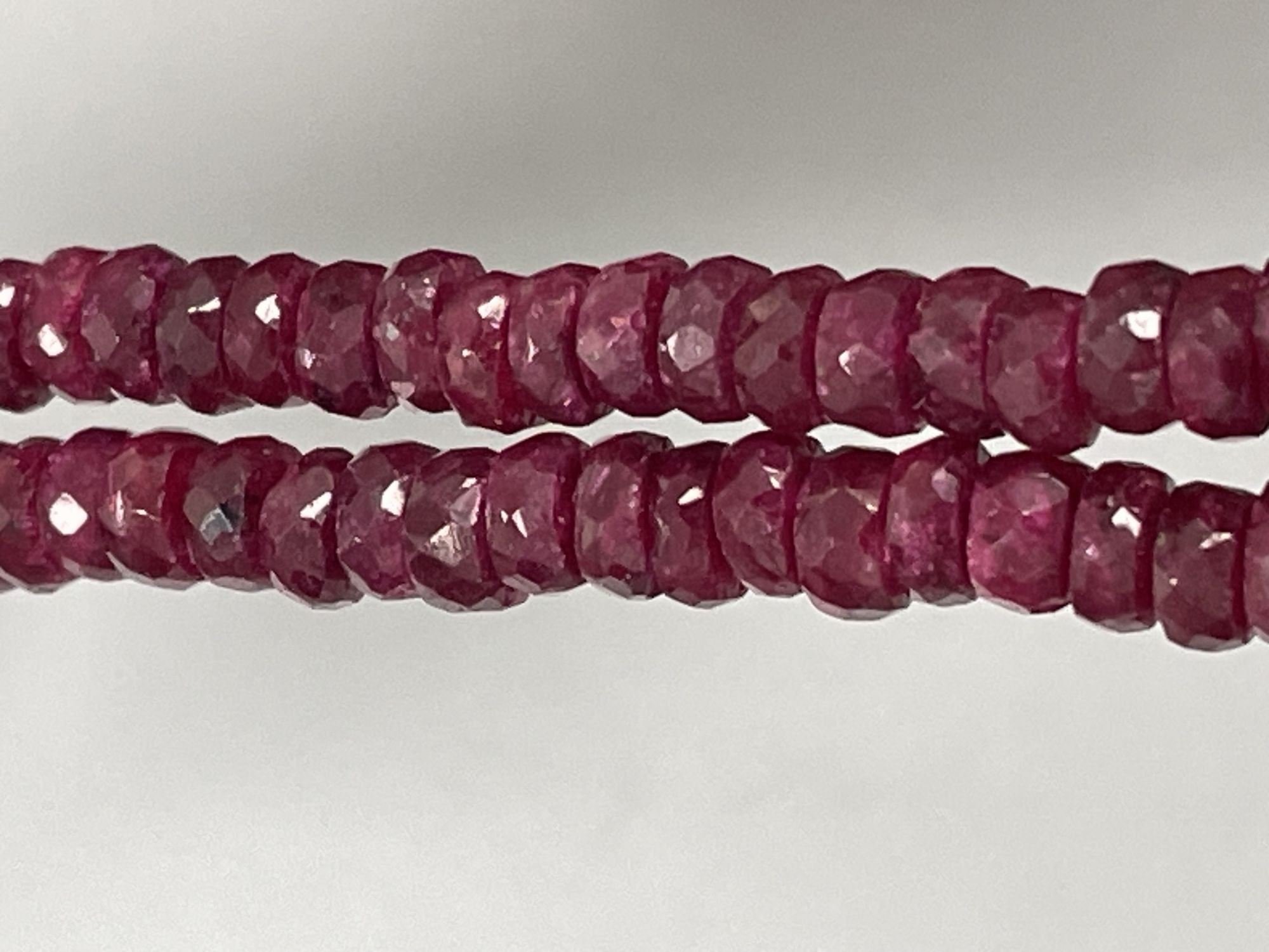 Dyed Ruby Rondelle Faceted Necklace