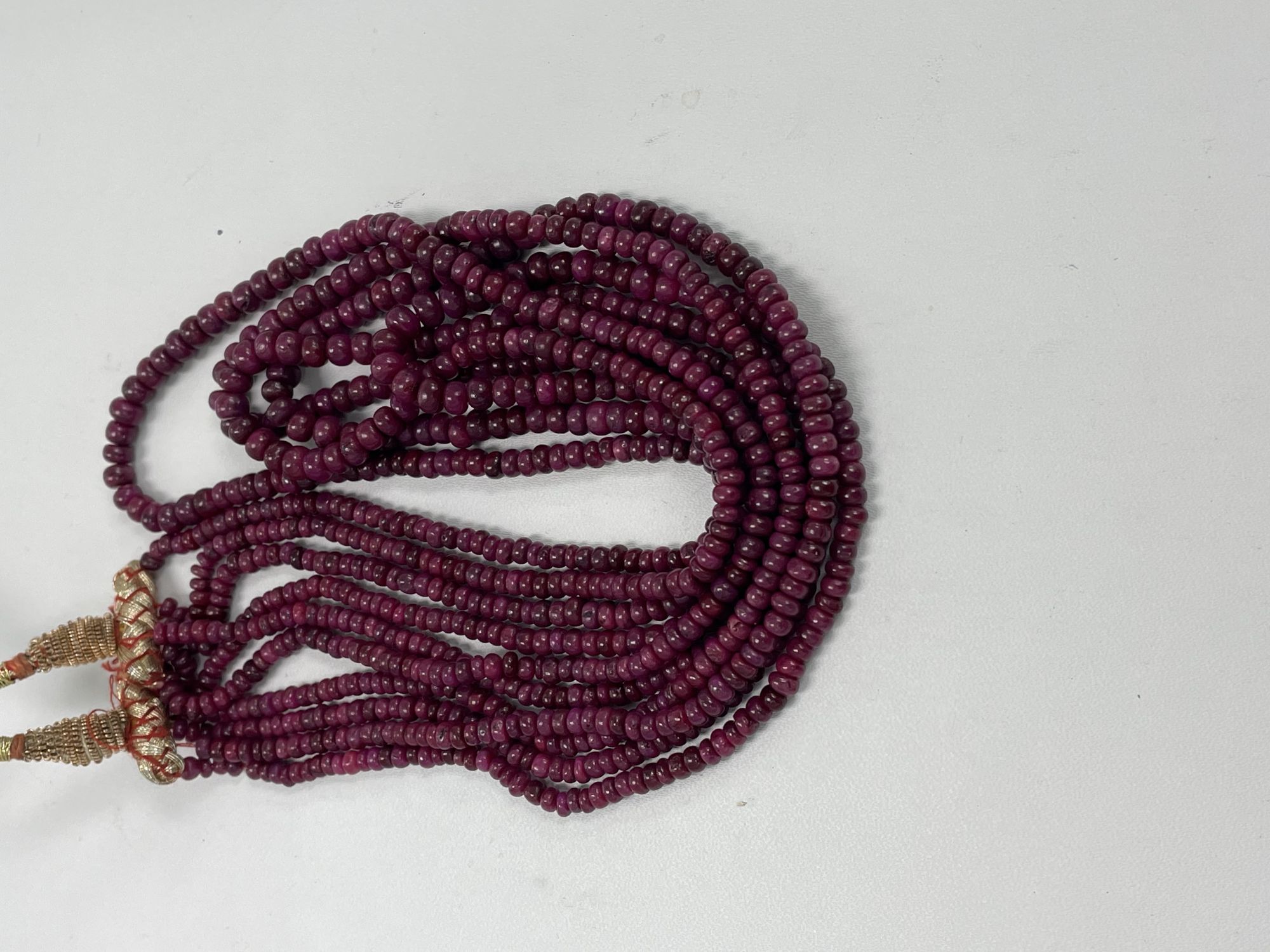 Dyed Ruby Rondelle Smooth Necklace