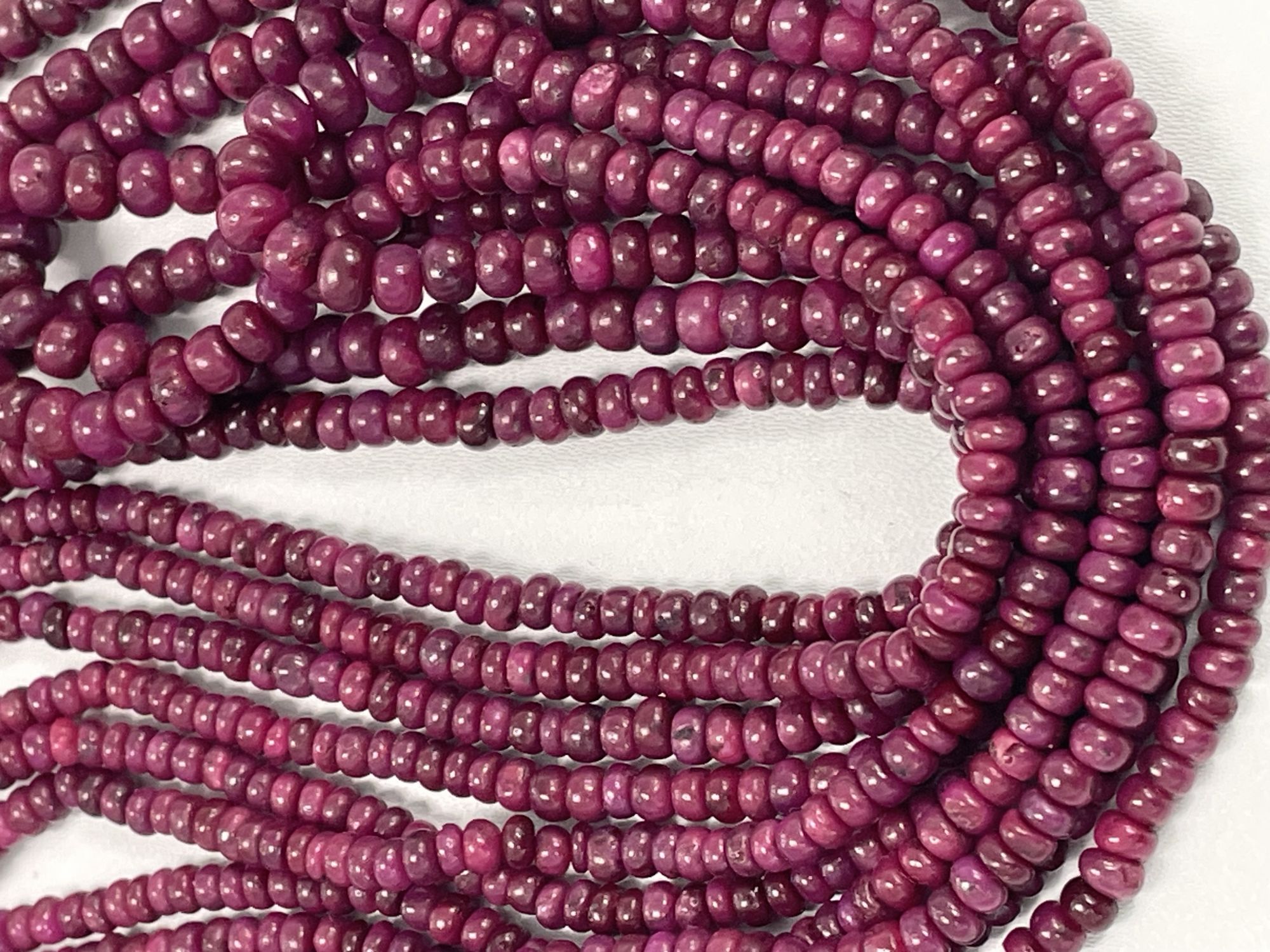 Dyed Ruby Rondelle Smooth Necklace