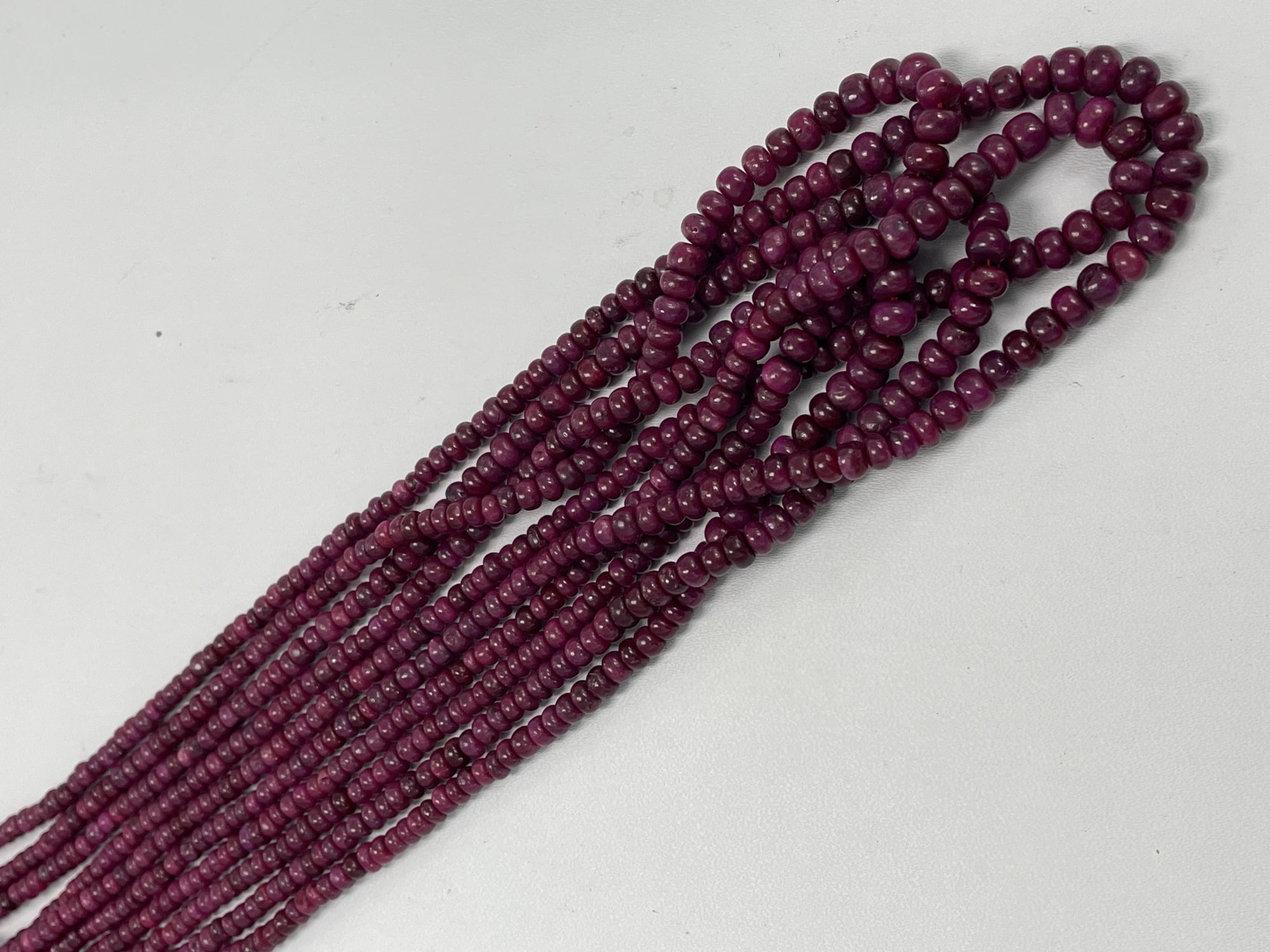 Dyed Ruby Rondelle Smooth Necklace