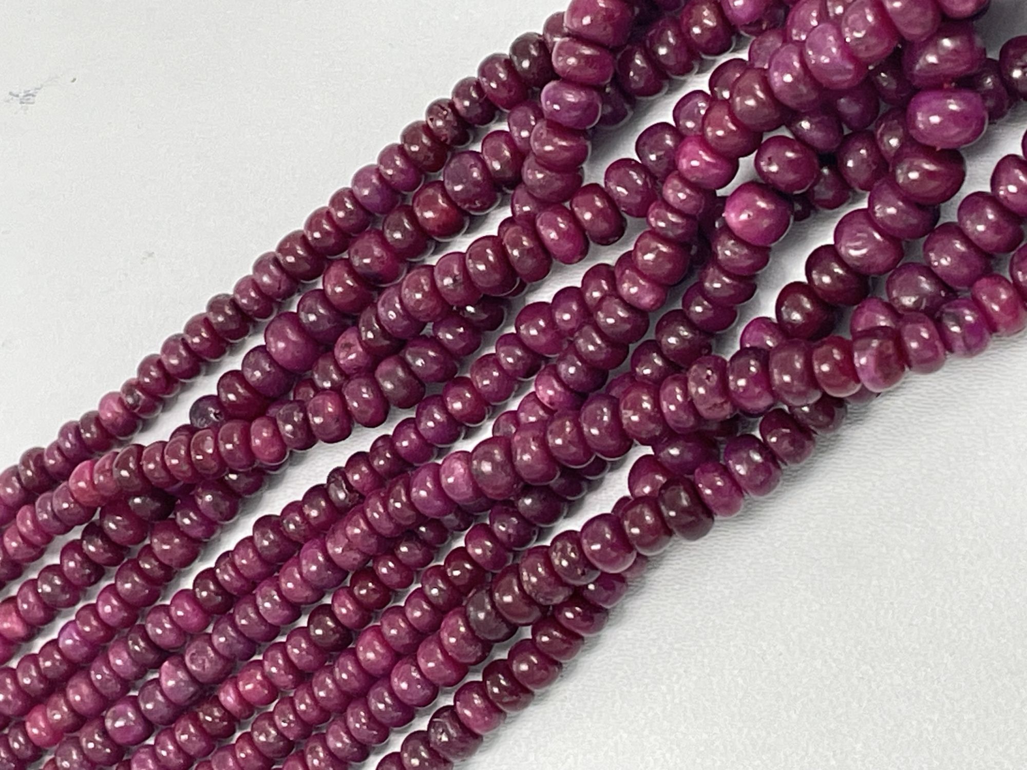 Dyed Ruby Rondelle Smooth Necklace