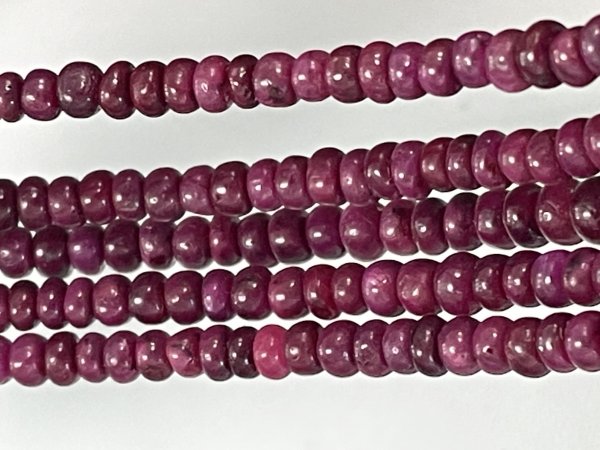 Dyed Ruby Rondelle Smooth Necklace