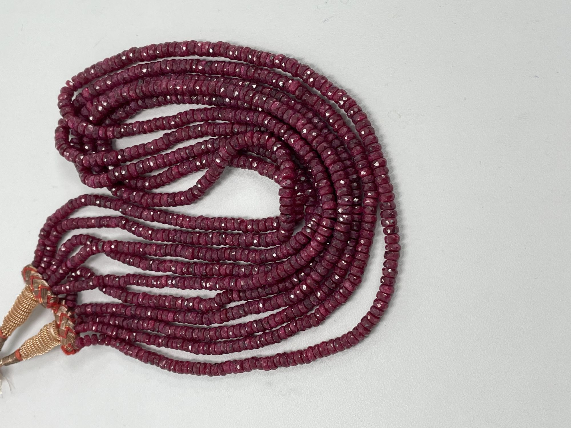 Dyed Ruby Rondelle Faceted Necklace