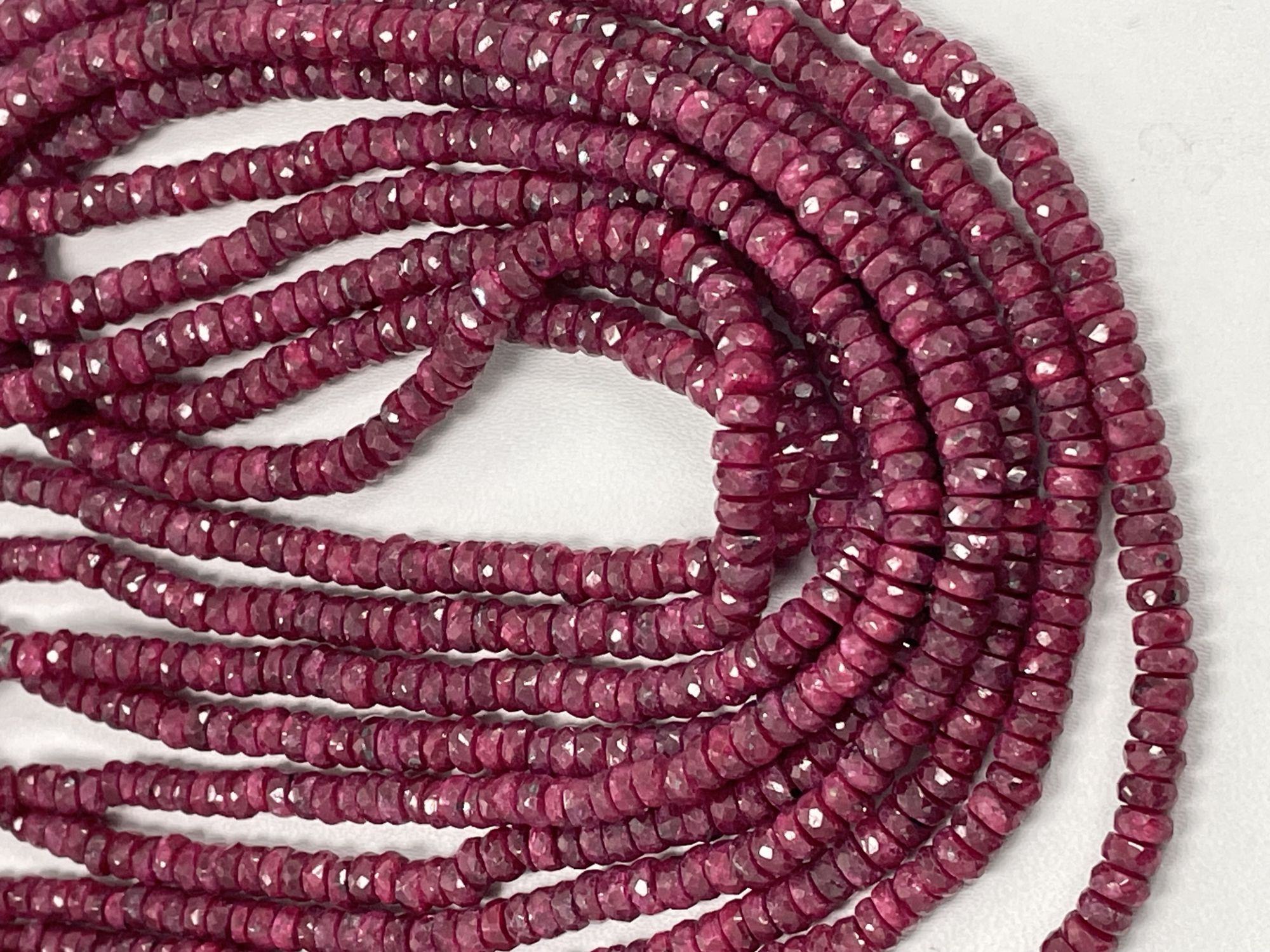 Dyed Ruby Rondelle Faceted Necklace