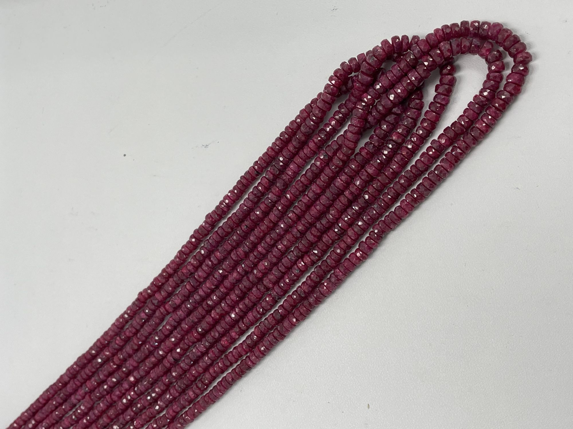 Dyed Ruby Rondelle Faceted Necklace