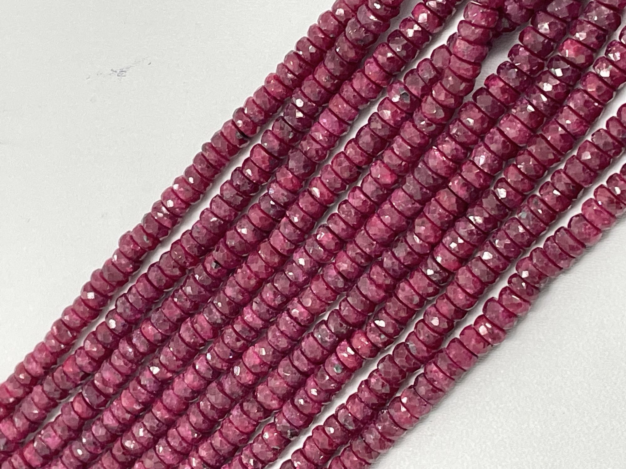 Dyed Ruby Rondelle Faceted Necklace