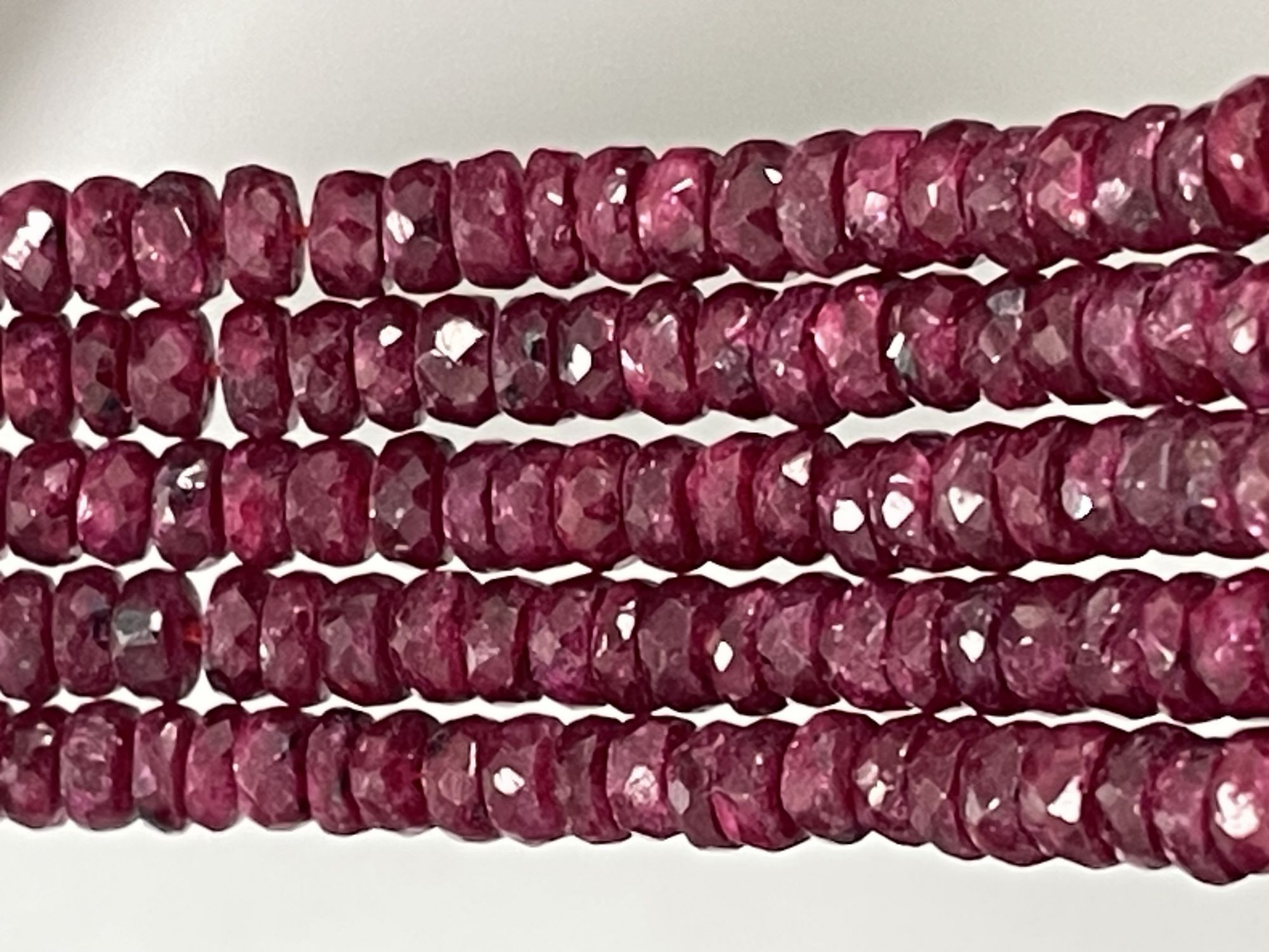 Dyed Ruby Rondelle Faceted Necklace