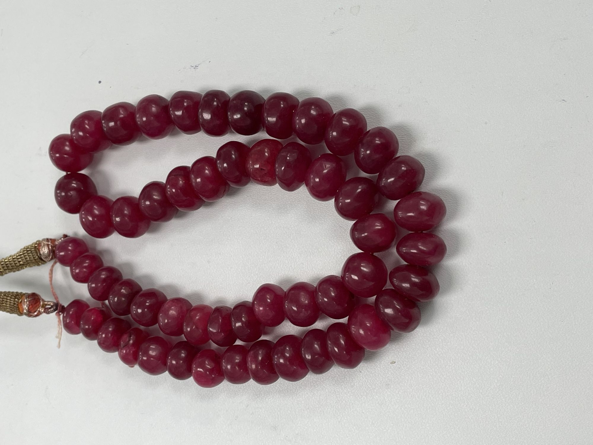 Dyed Ruby Rondelle Smooth Necklace